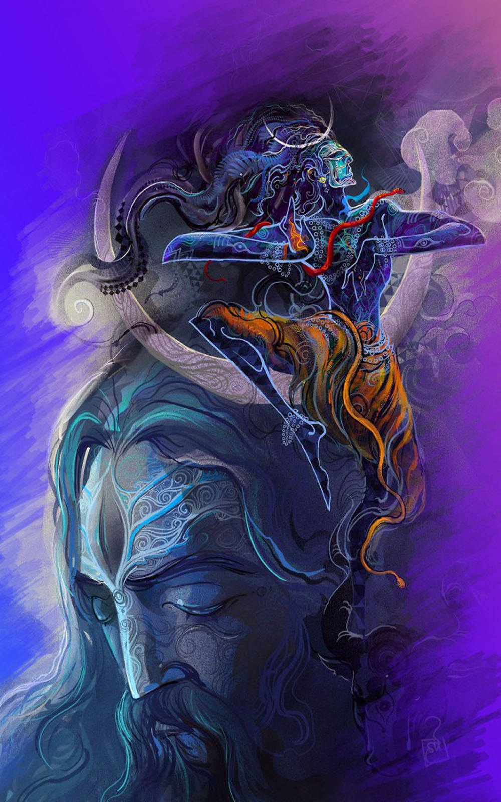 Aghori Shiva Sanatı Duvar Kağıdı