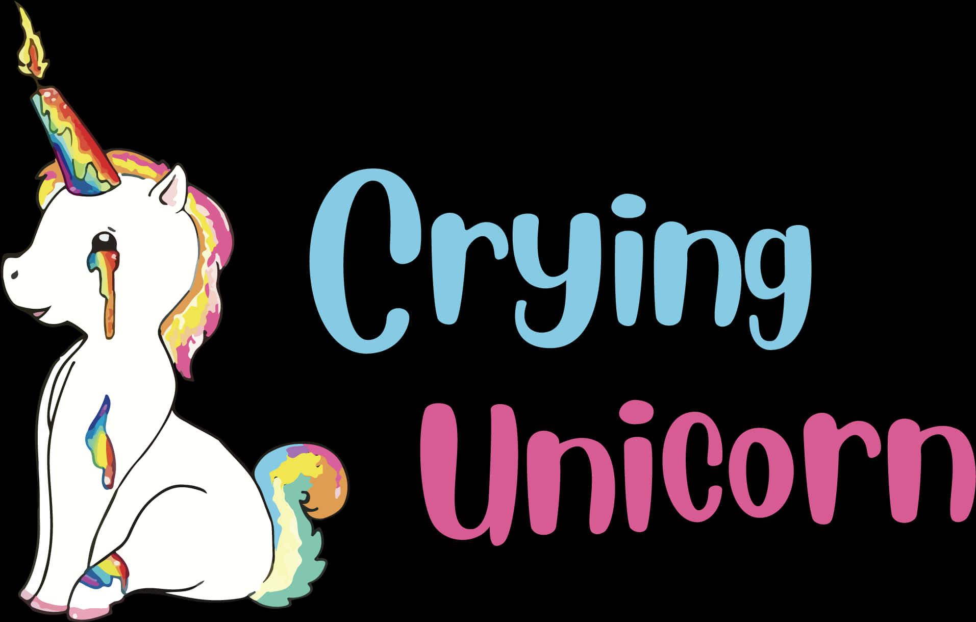 Ağlayan Unicorn İllüstrasyonu Duvar Kağıdı