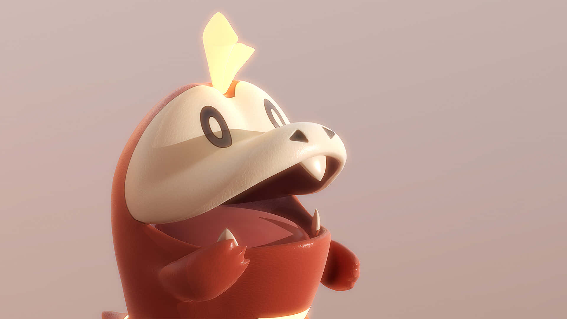 Ağzı Açık 3D Fuecoco Pokemon Duvar Kağıdı