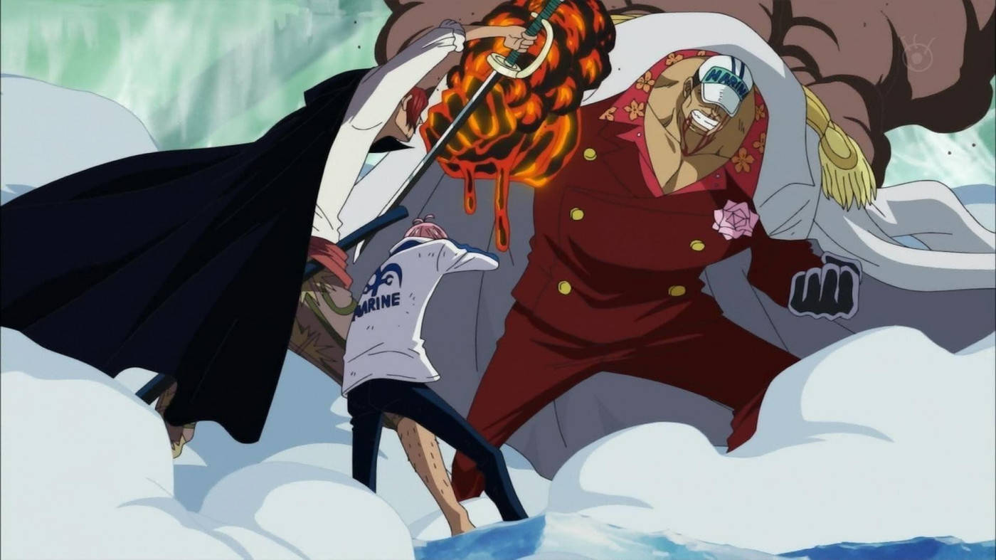 Akainu Shanks ile Savaşıyor One Piece Duvar Kağıdı