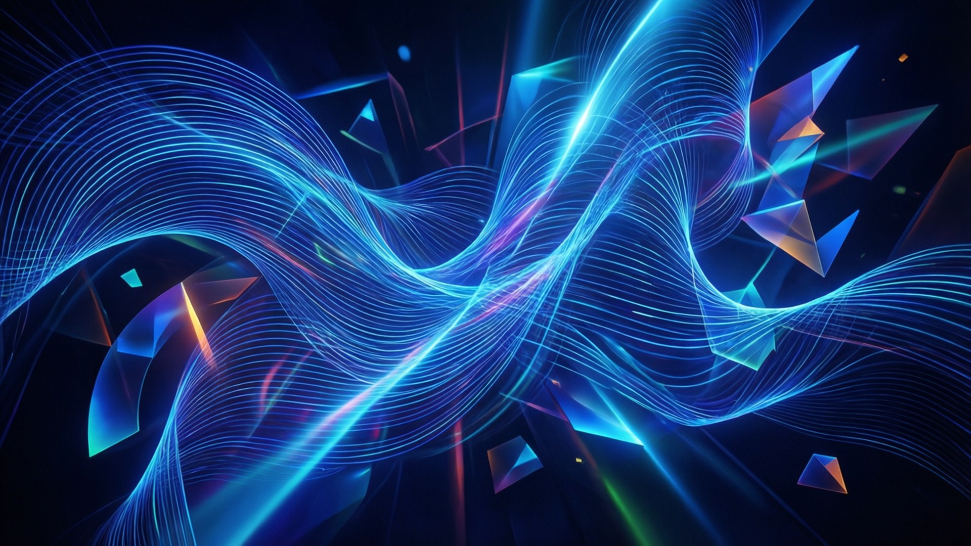 Akan Neon Mavi Soyutlama Duvar Kağıdı