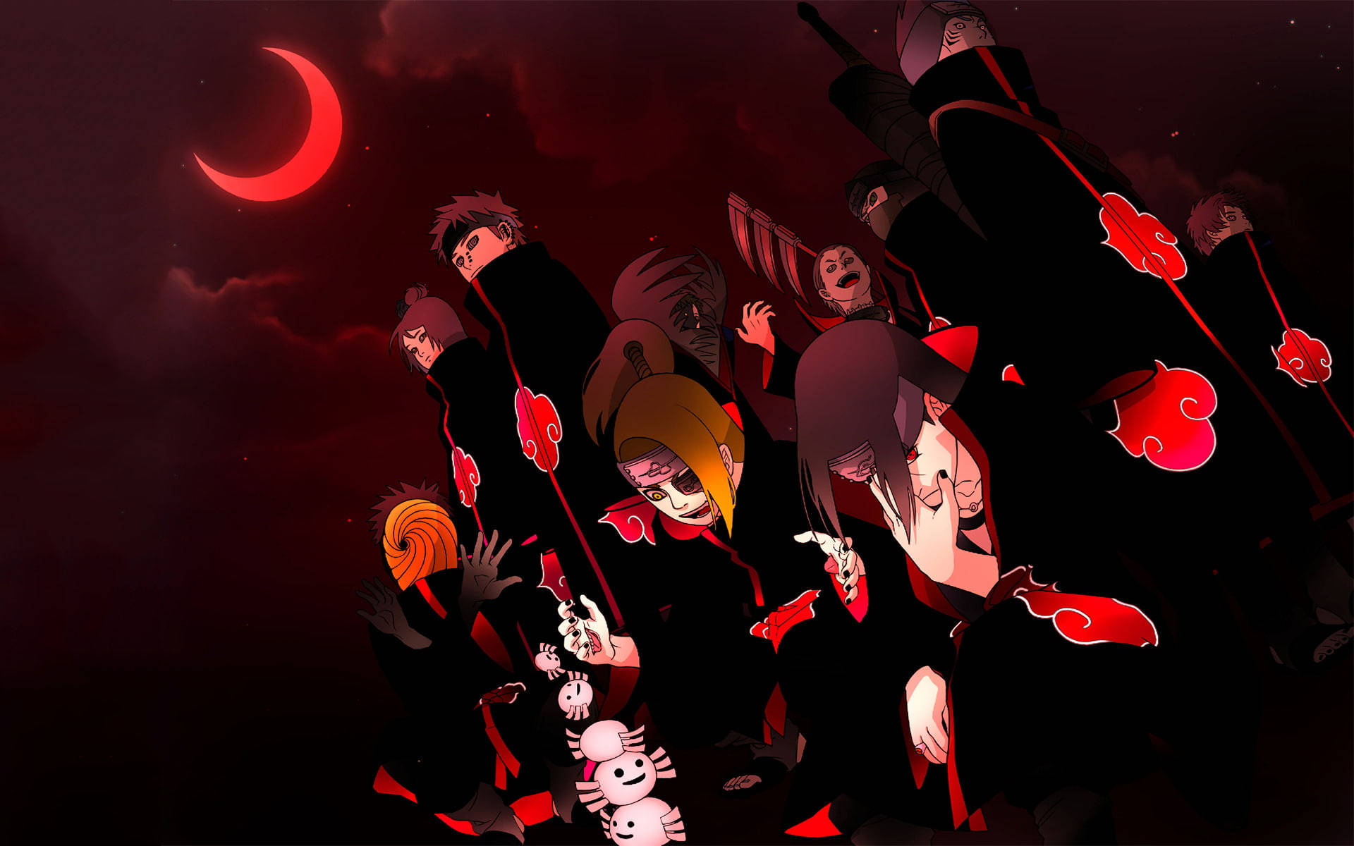 Akatsuki Naruto Karakterleri Kanlı Ay Duvar Kağıdı