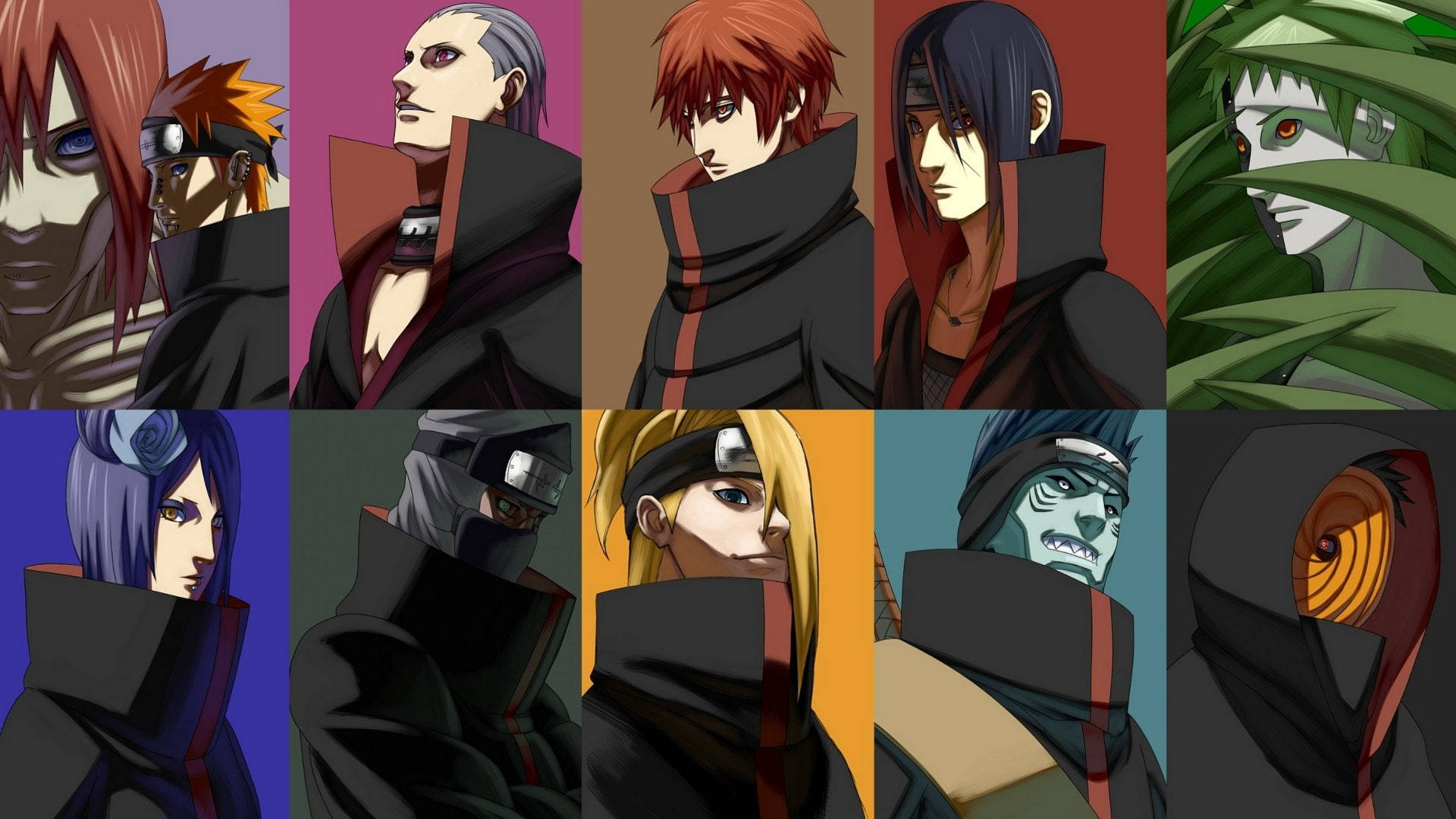 Akatsuki Üyeleri Kolajı PC Duvar Kağıdı