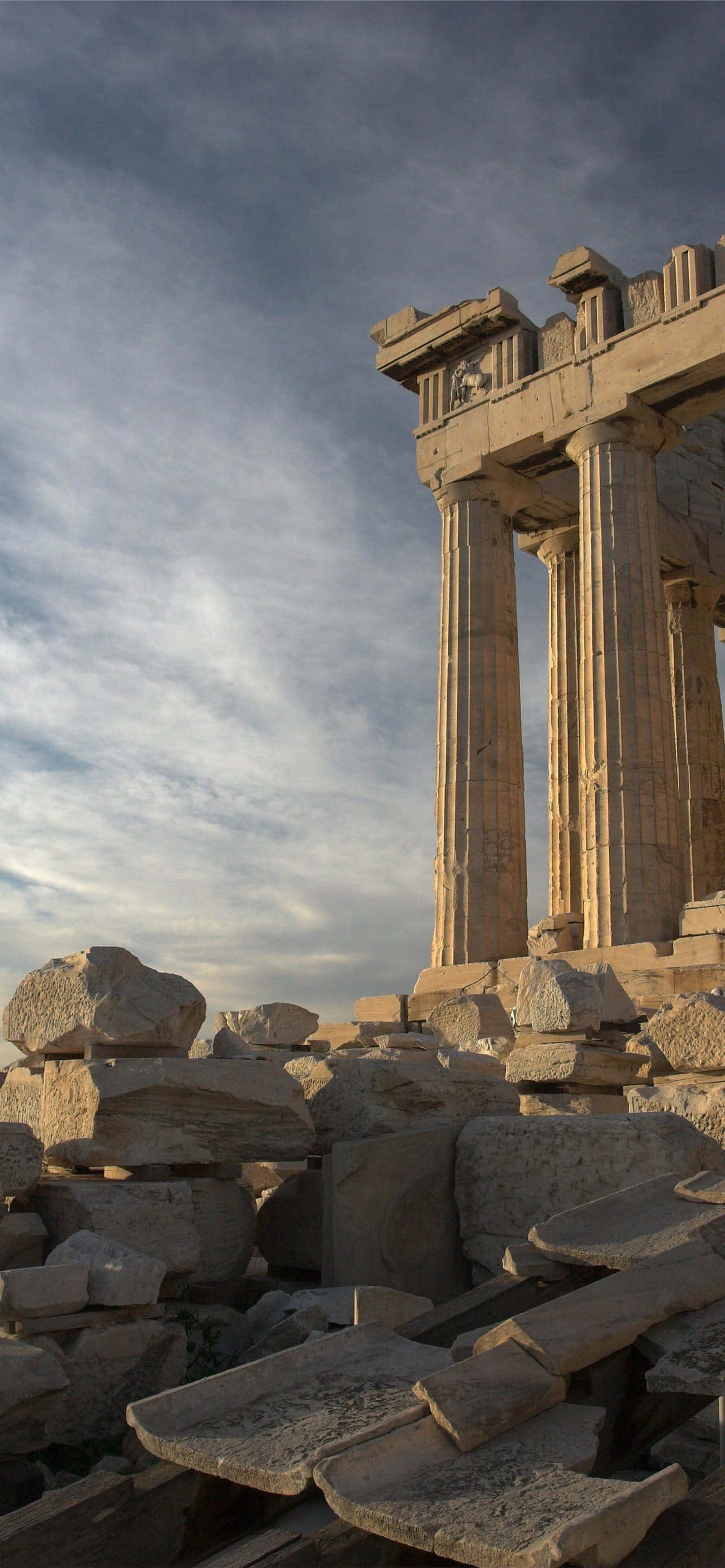 Akropolis'te Parthenon Molozları ve Kalıntıları Duvar Kağıdı
