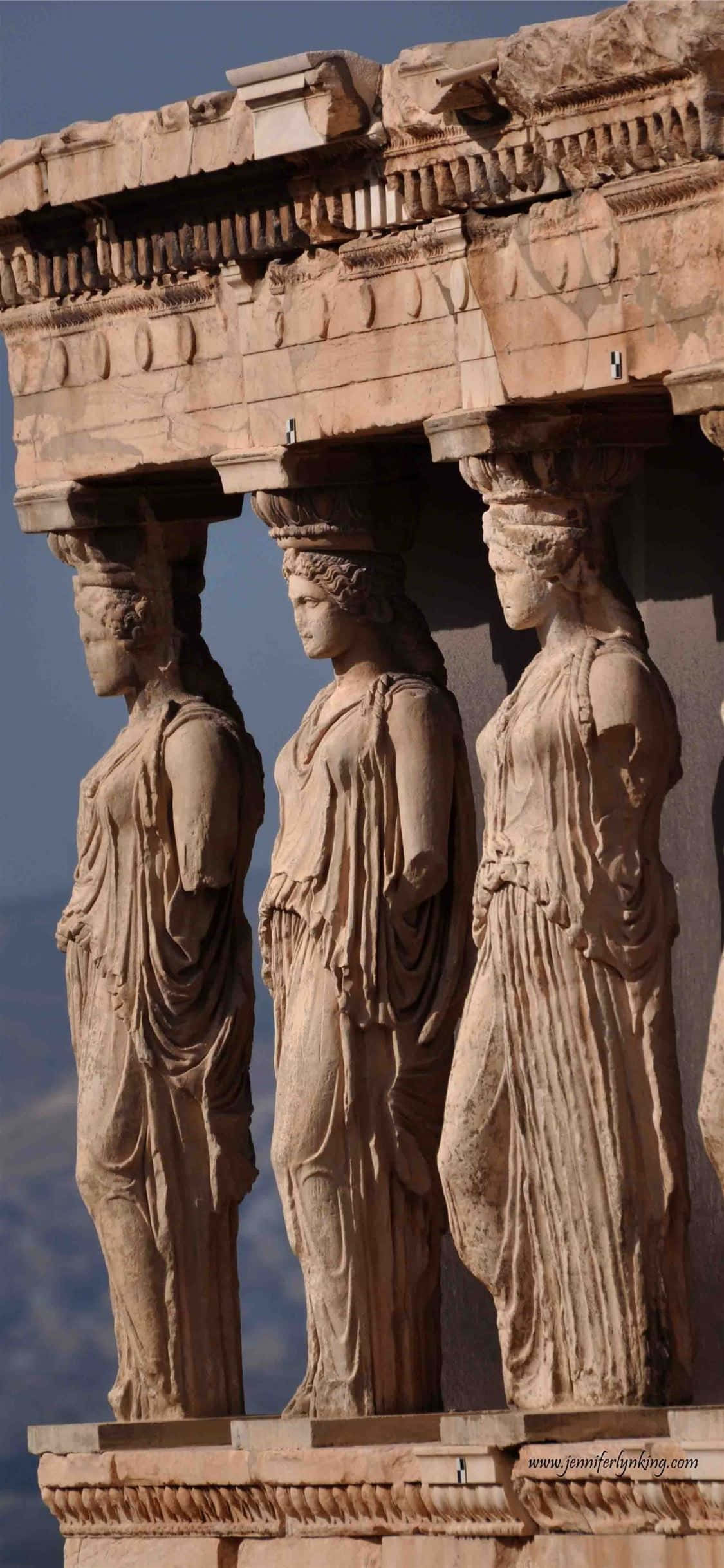 Akropolis'teki Caryatidlerin Sundurması Duvar Kağıdı