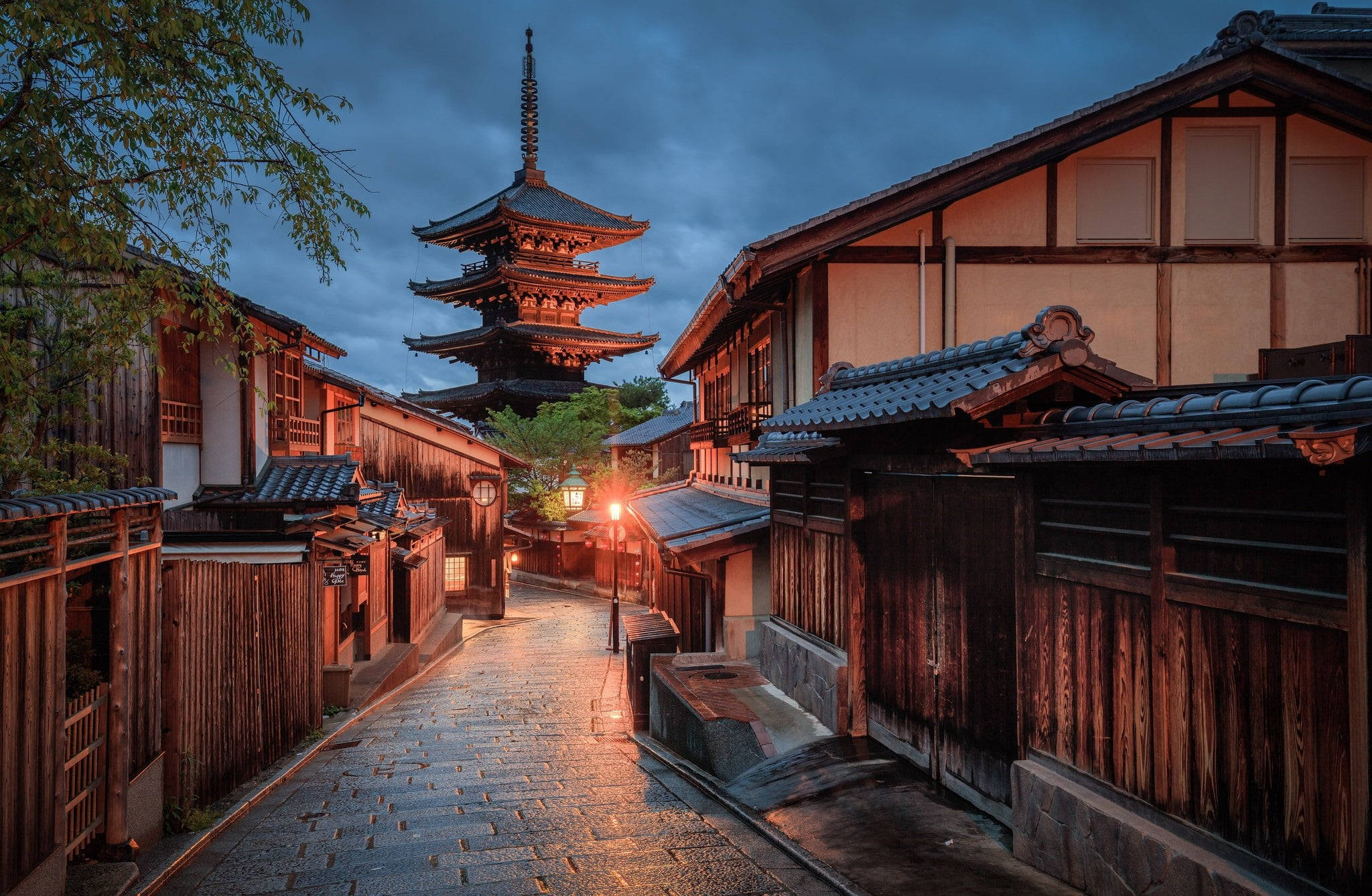 Akşam Kyoto Japonya 4K Duvar Kağıdı