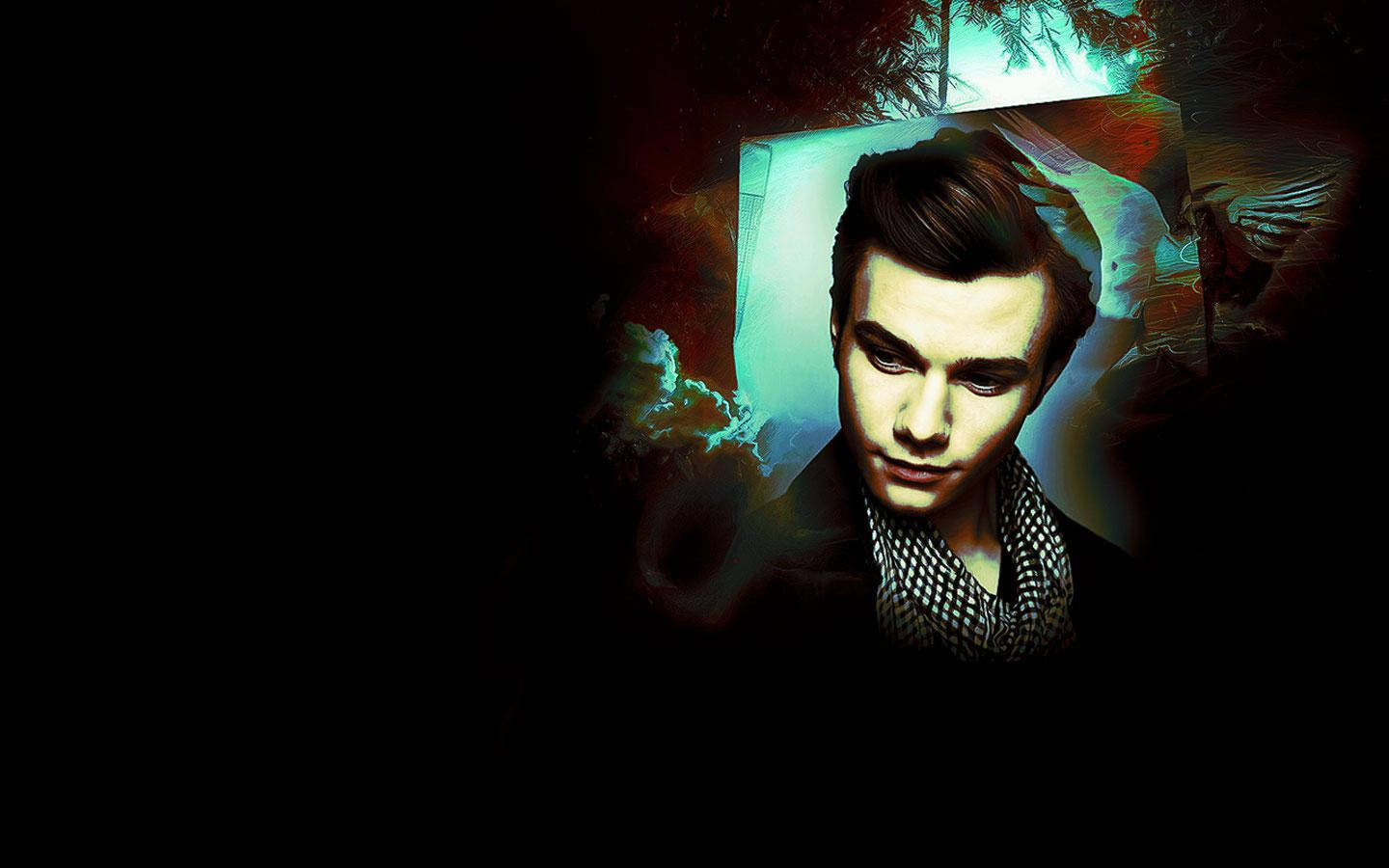 Aktör Chris Colfer dramatik ışıkta Duvar Kağıdı