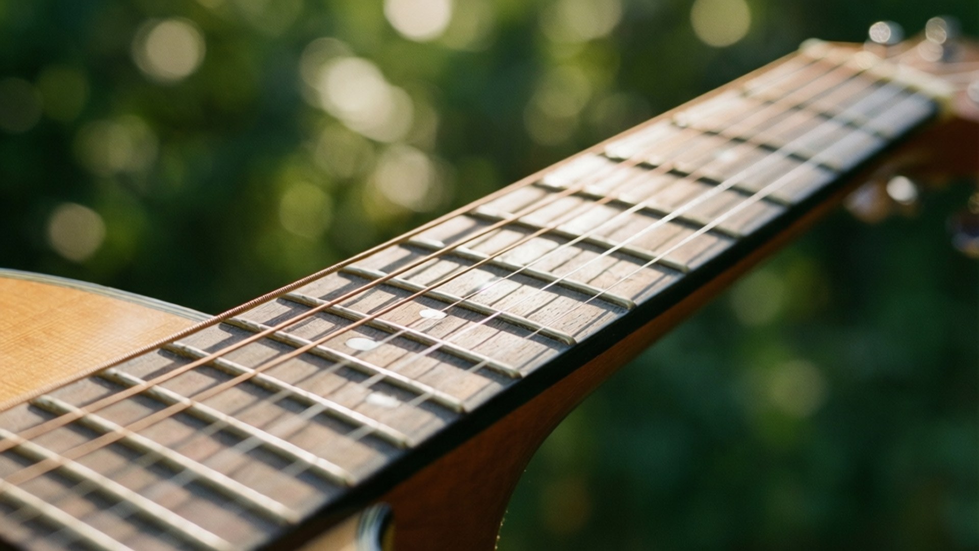 Akustik Gitar Yakın Çekim Duvar Kağıdı