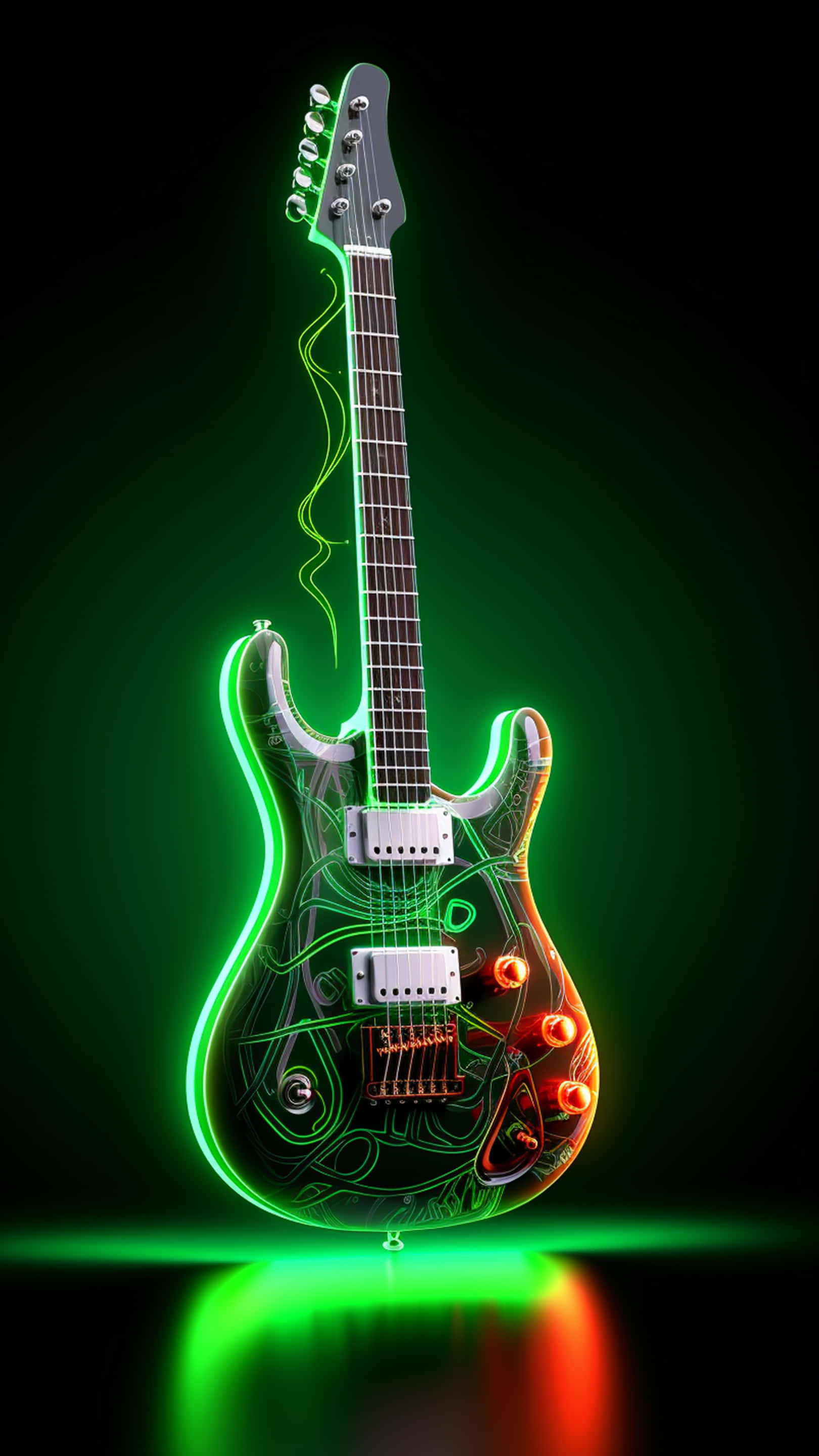akustik gitar yakın çekim güzel renkli arka plan Duvar Kağıdı
