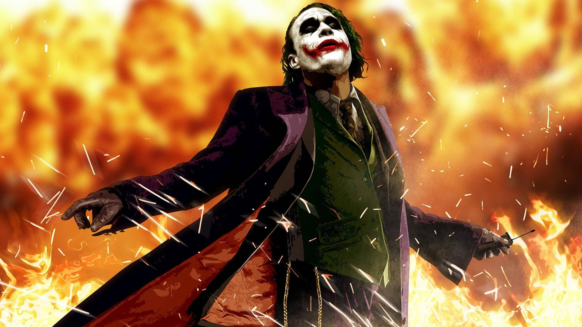 Alevler İçinde Joker Duvar Kağıdı