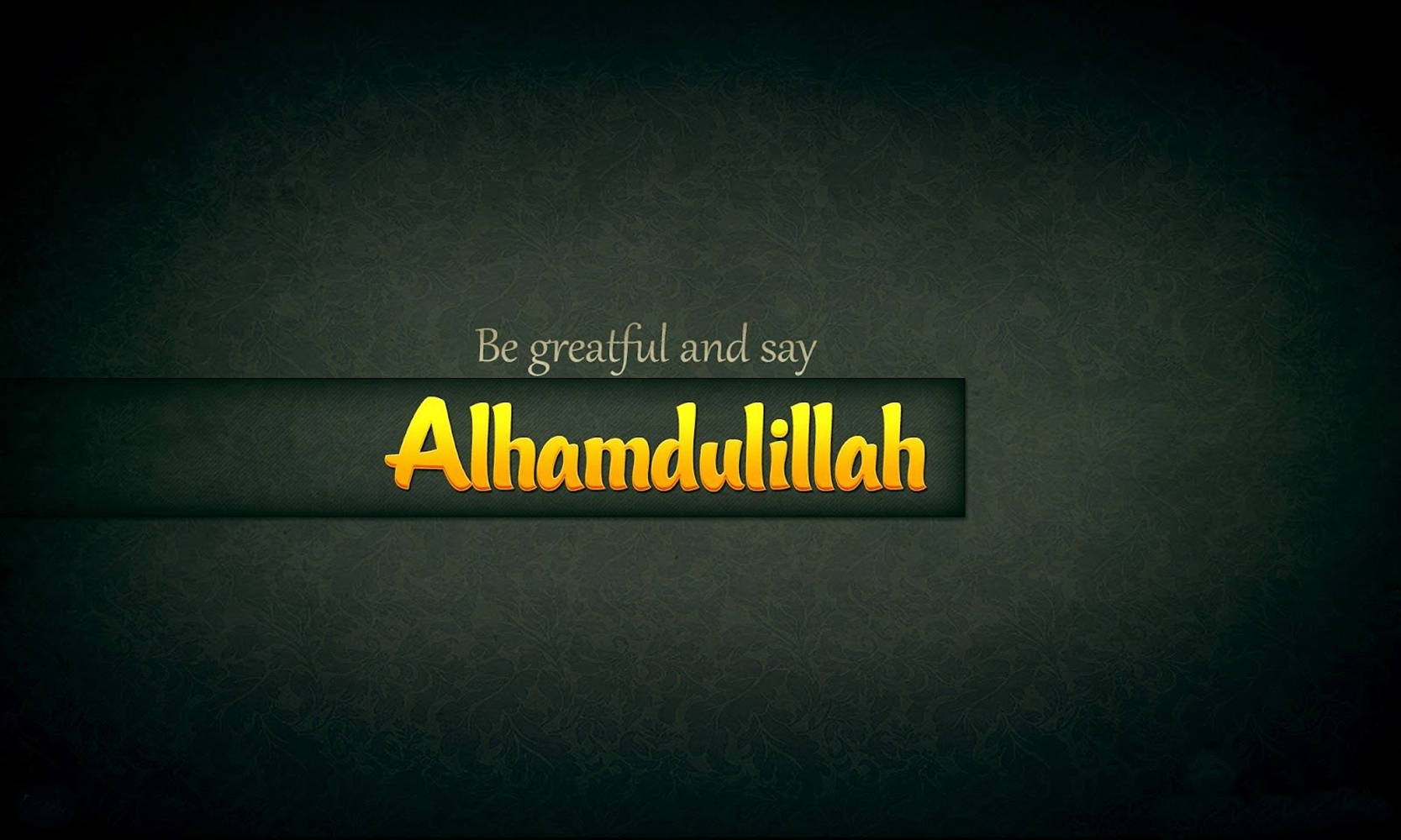 Alhamdulillah Koyu Yeşil Grafik Sanatı Duvar Kağıdı