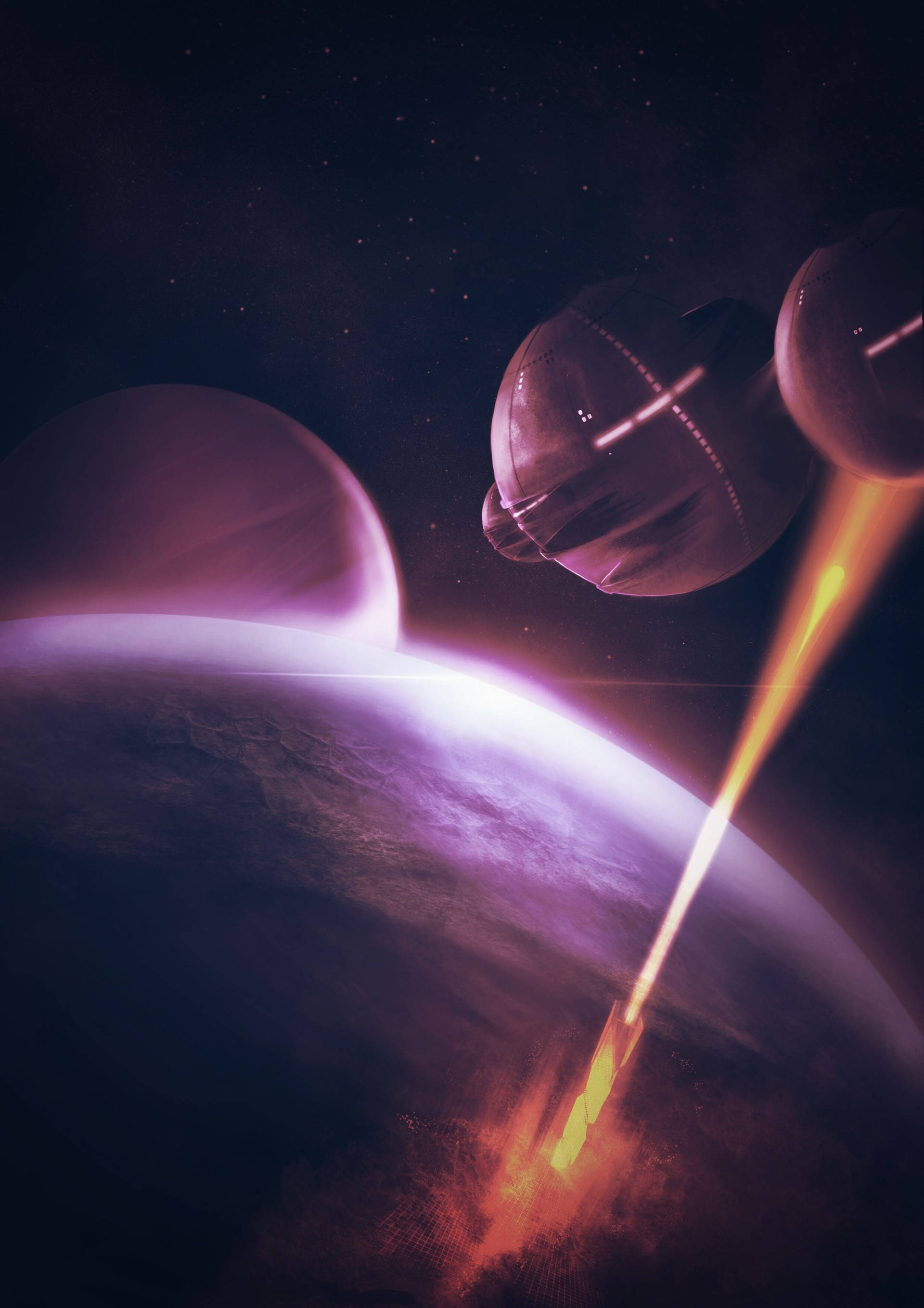 Alien ship attacking a city Duvar Kağıdı