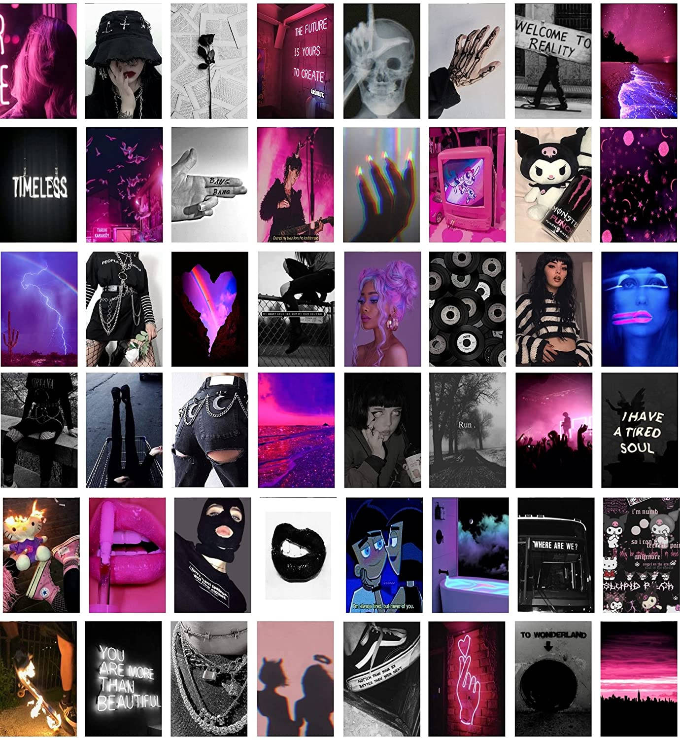Alt Estetik Neon Kolaj Duvar Kağıdı