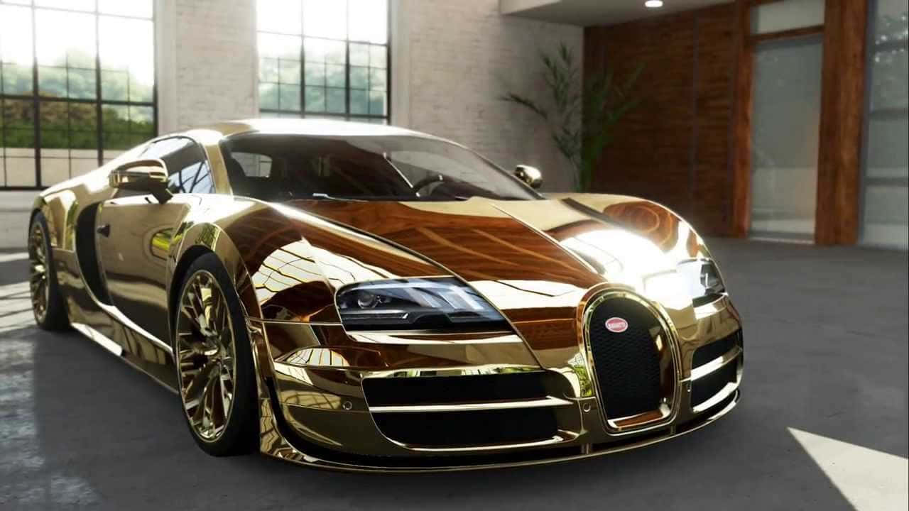 Altın Bugatti Veyron Araba Kapısı Duvar Kağıdı