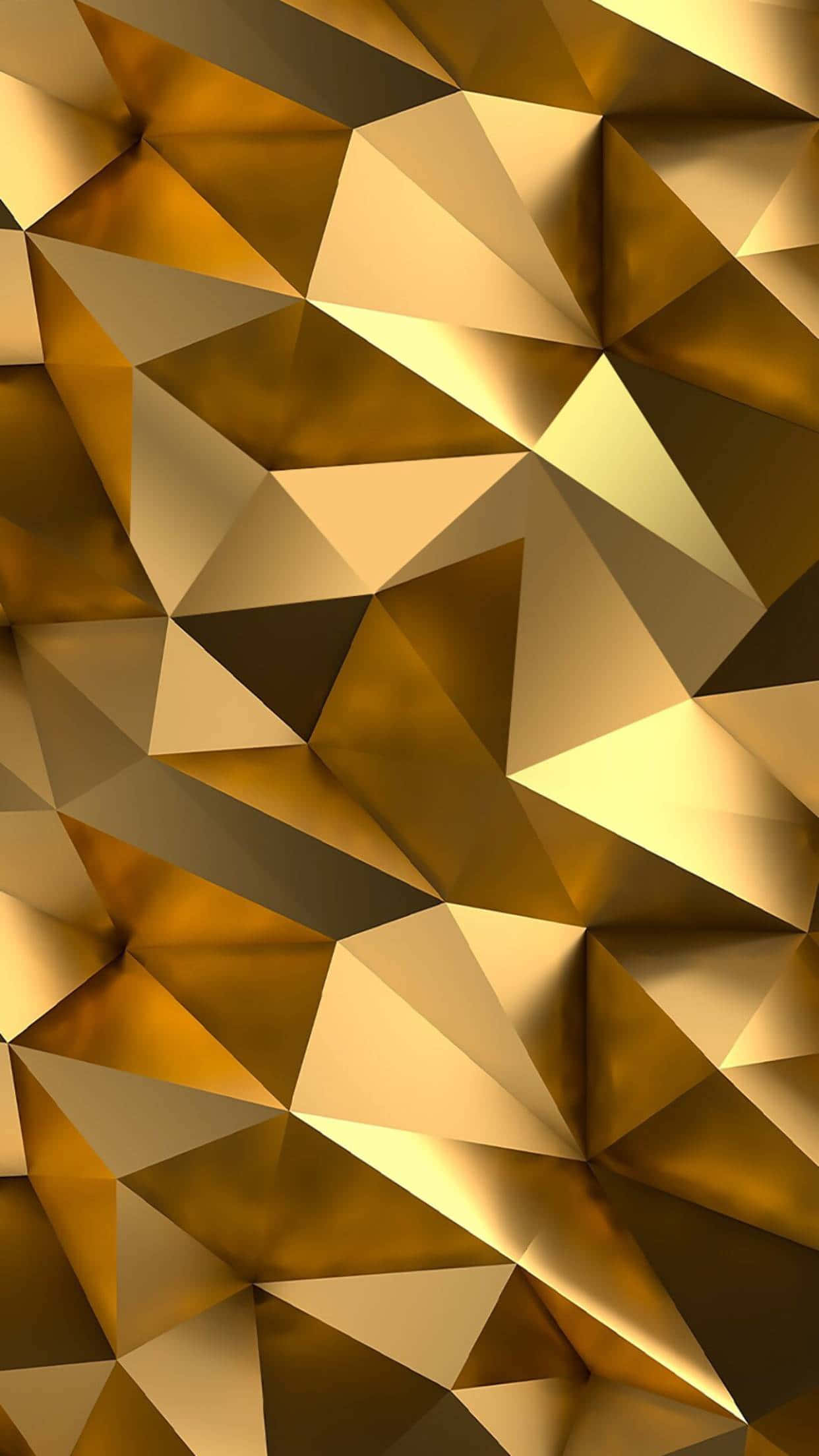 Altın iPhone Geometrik 3D Soyut Duvar Kağıdı