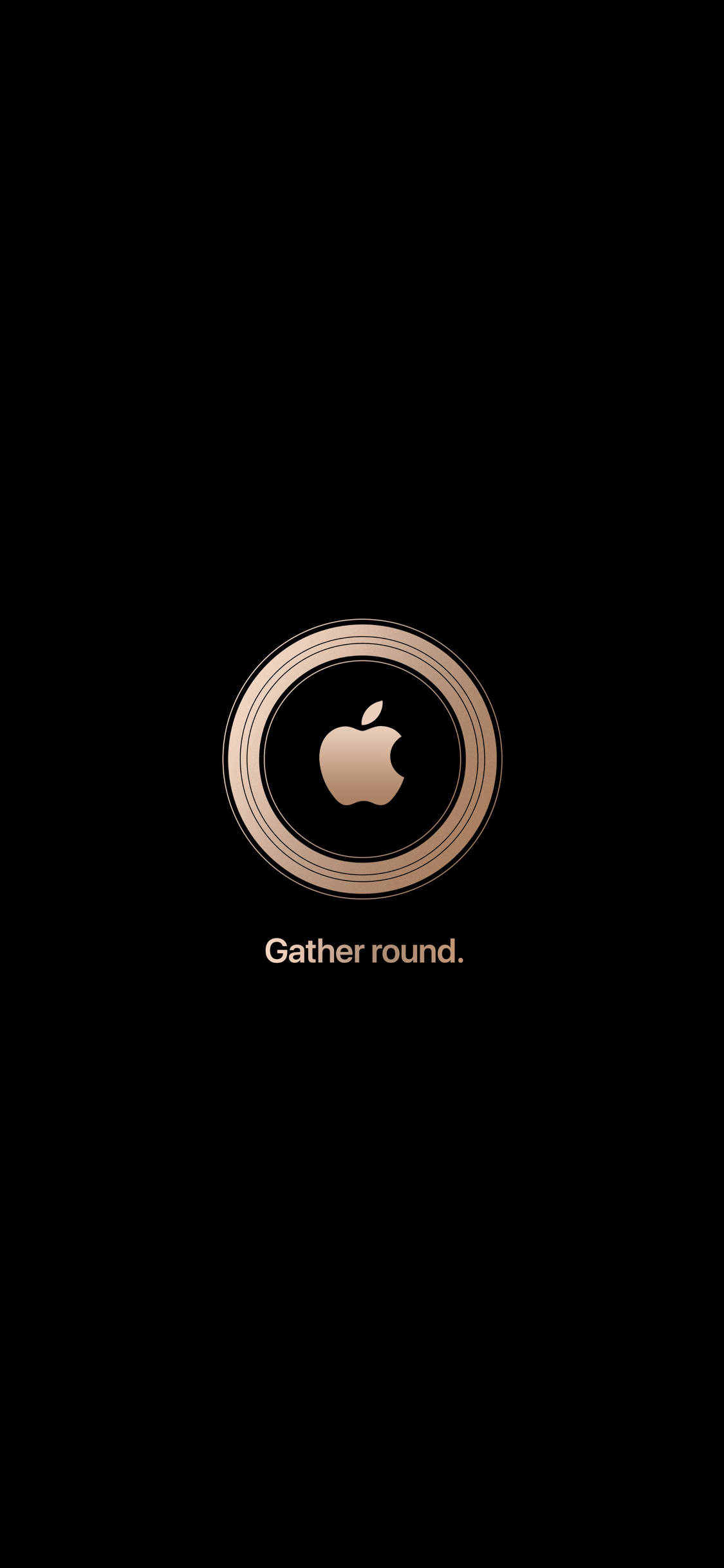 Altın Daire Apple Logolu iPhone Duvar Kağıdı
