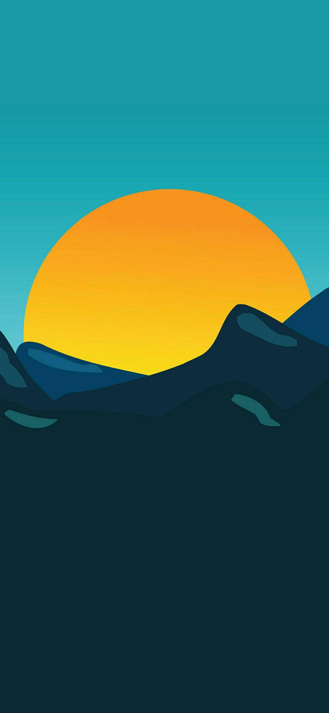Altın Güneş Minimalist Android Duvar Kağıdı