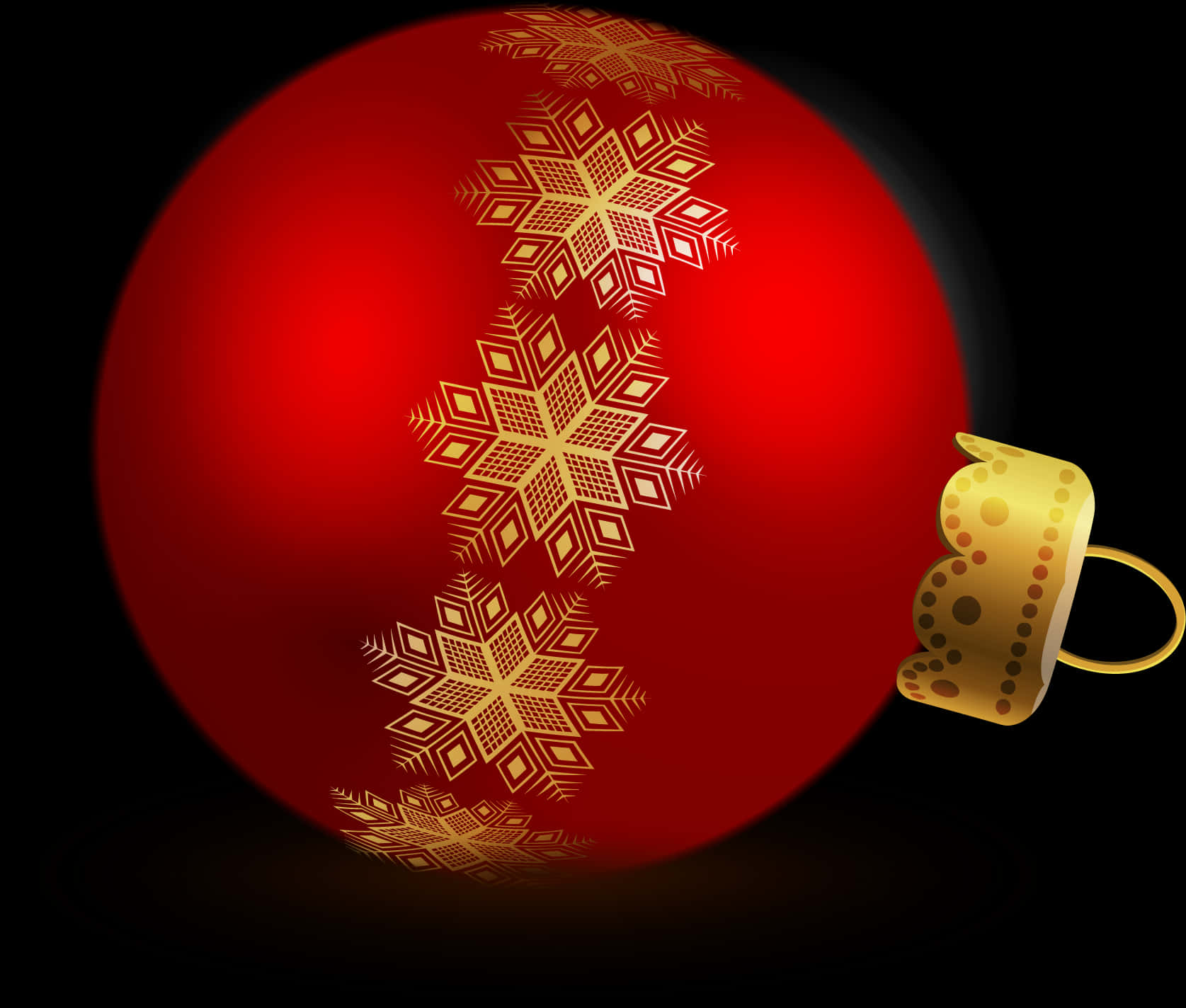 Altın Kar Taneli Kırmızı Noel Süsü Duvar Kağıdı