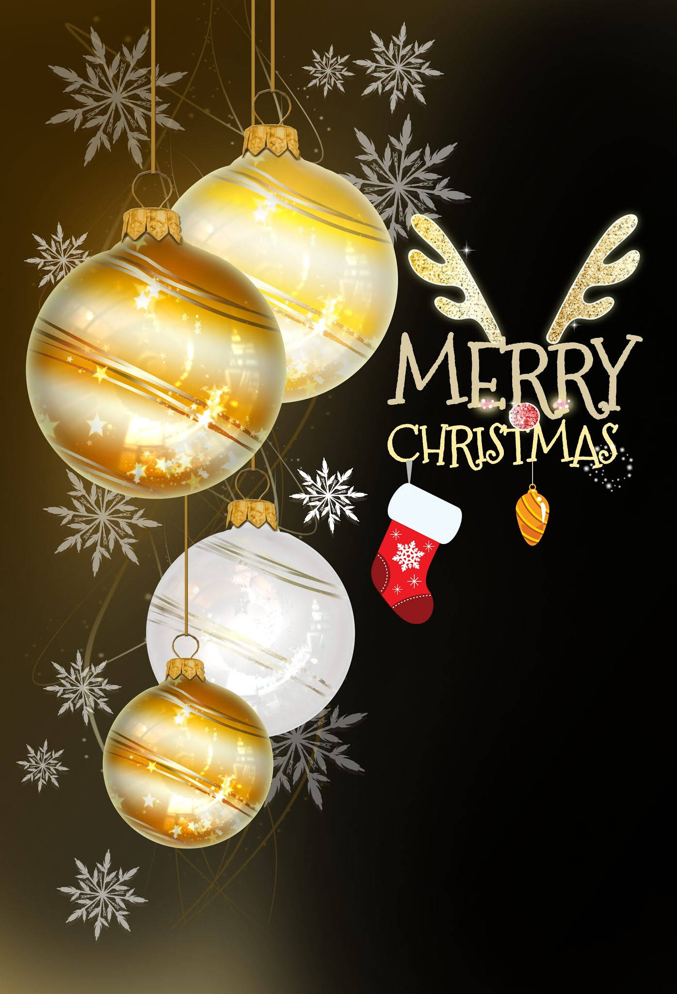 Altın Noel Topları iPhone Duvar Kağıdı