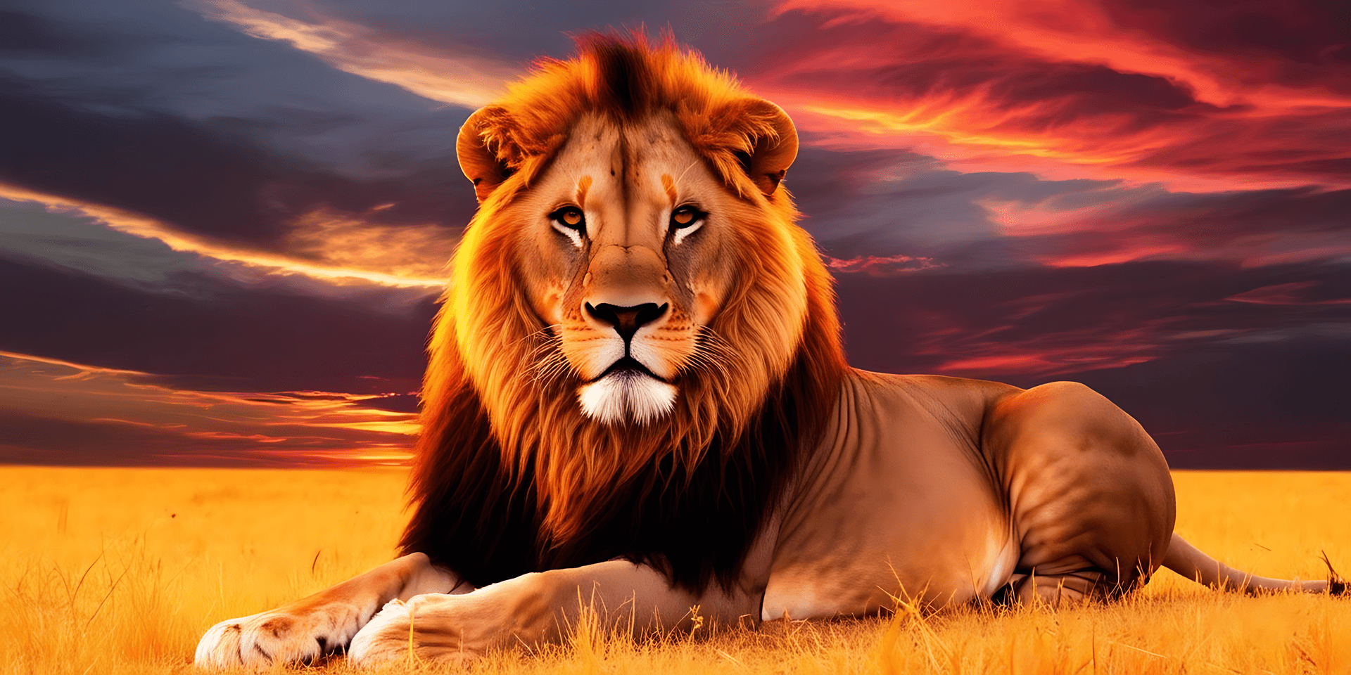 Altın Savannah'ta Dinlenen Aslan Duvar Kağıdı