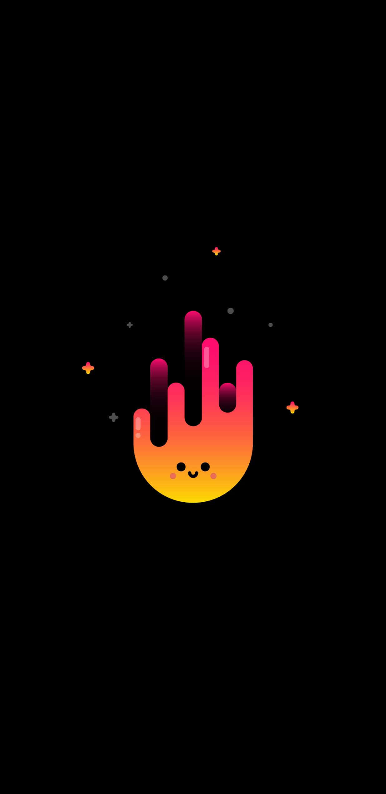 AMOLED Arka Plan Sevimli Ateş Yüzü Duvar Kağıdı