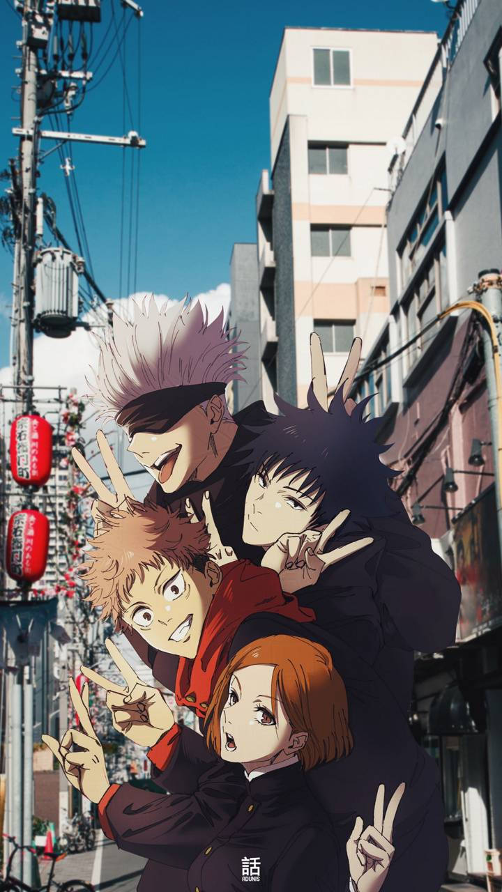 Ana Karakterler Jujutsu Kaisen iPhone Duvar Kağıdı