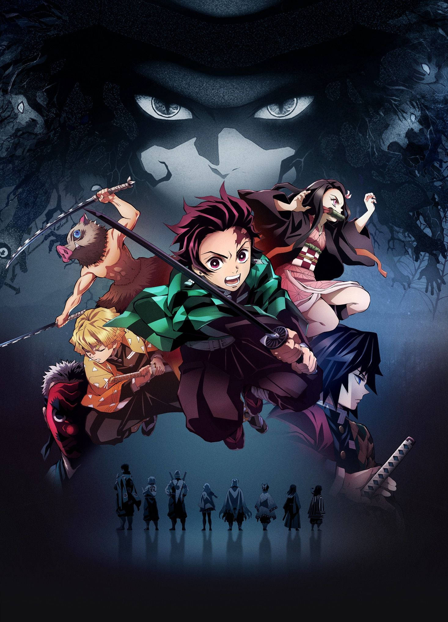 Ana Karakterler Demon Slayer iPhone Duvar Kağıdı