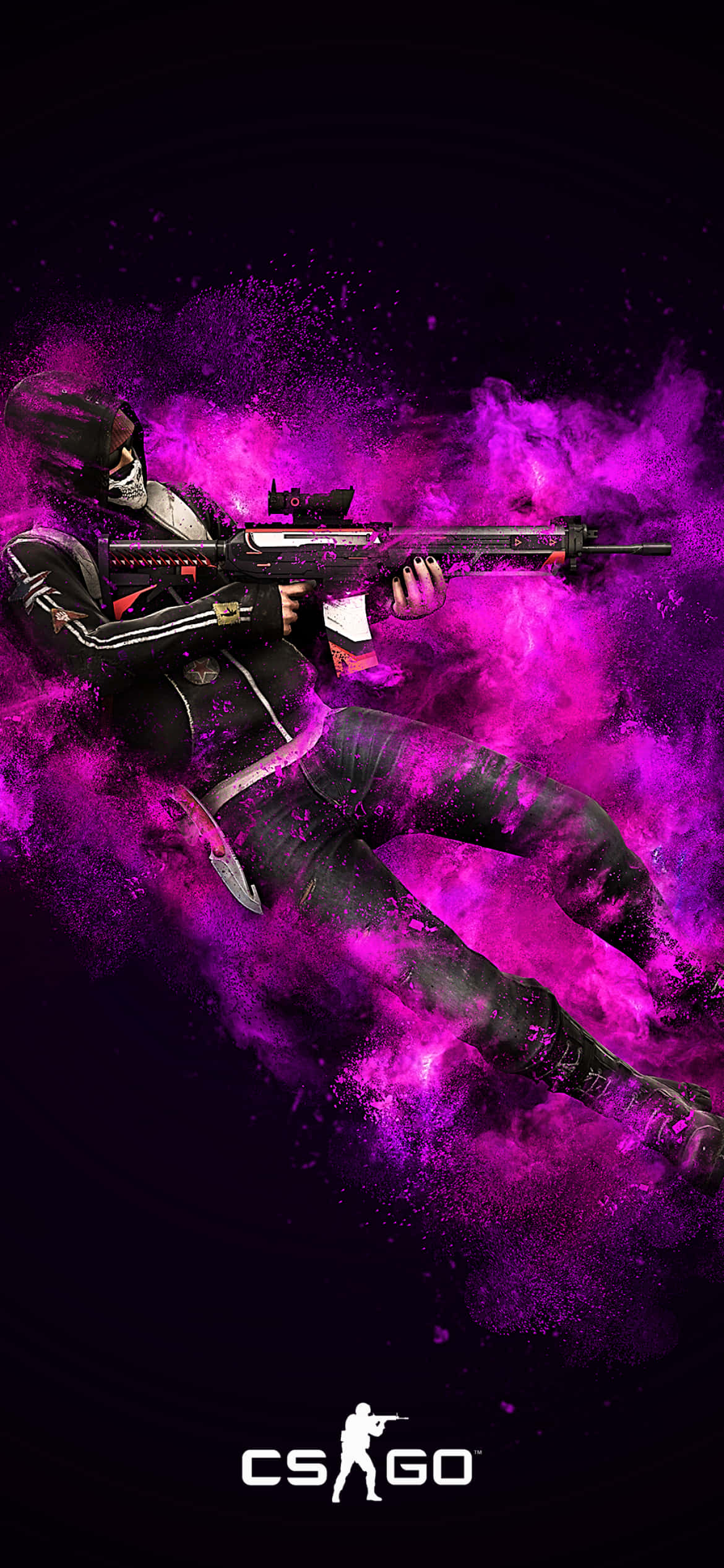 Android Counter-Strike Global Offensive Mor Auralı Terörist Arka Planı Duvar Kağıdı