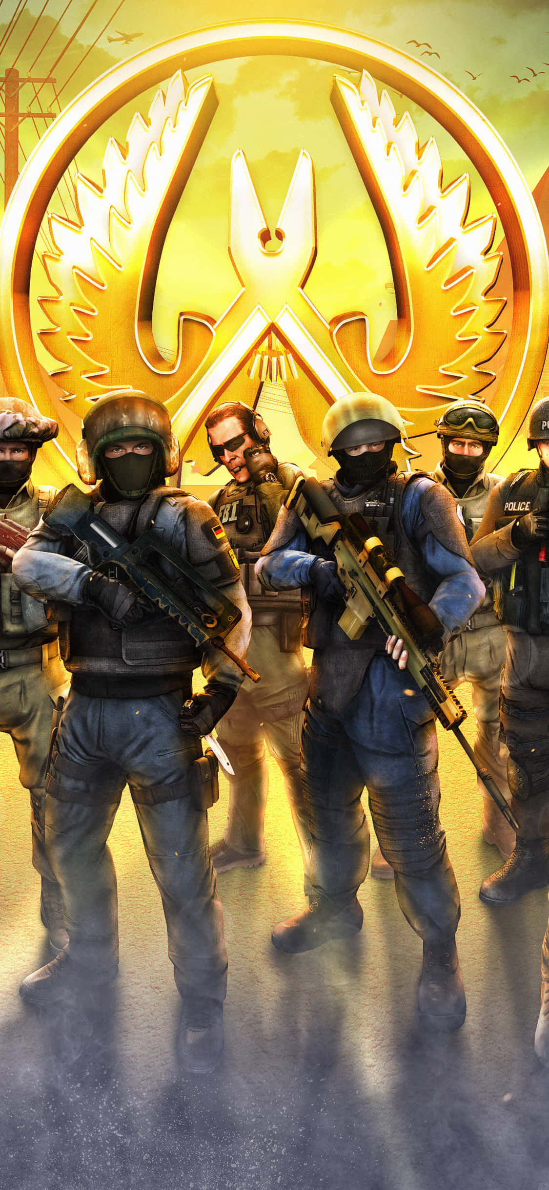 Android Counter-strike Global Offensive Terörle Mücadele Ekibi Logolu Arka Plan Duvar Kağıdı