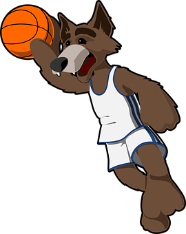 Animasyonlu Basketbol Oynayan Kurt Duvar Kağıdı
