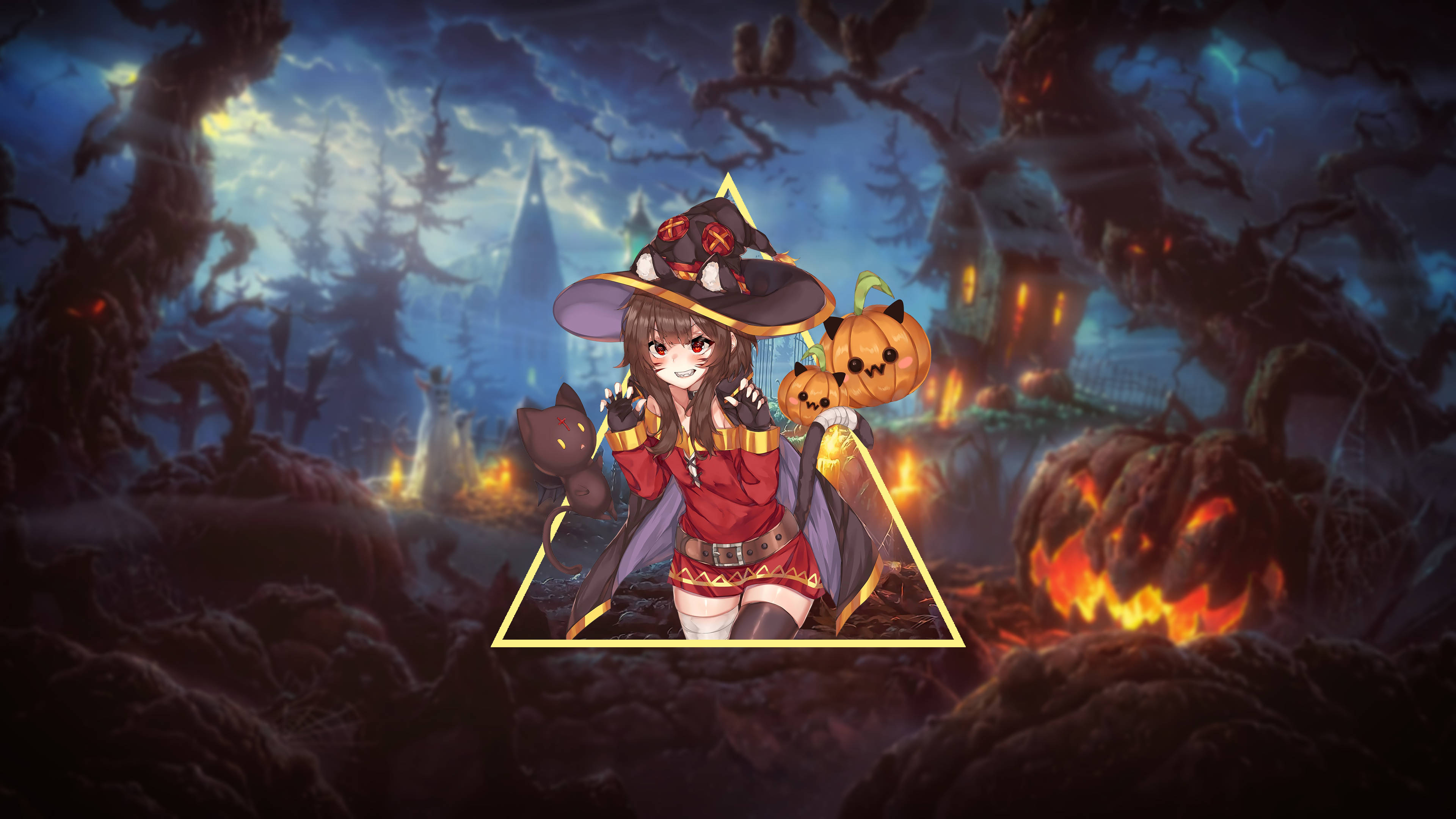 Anime Canlı Cadılar Bayramı Megumin Duvar Kağıdı