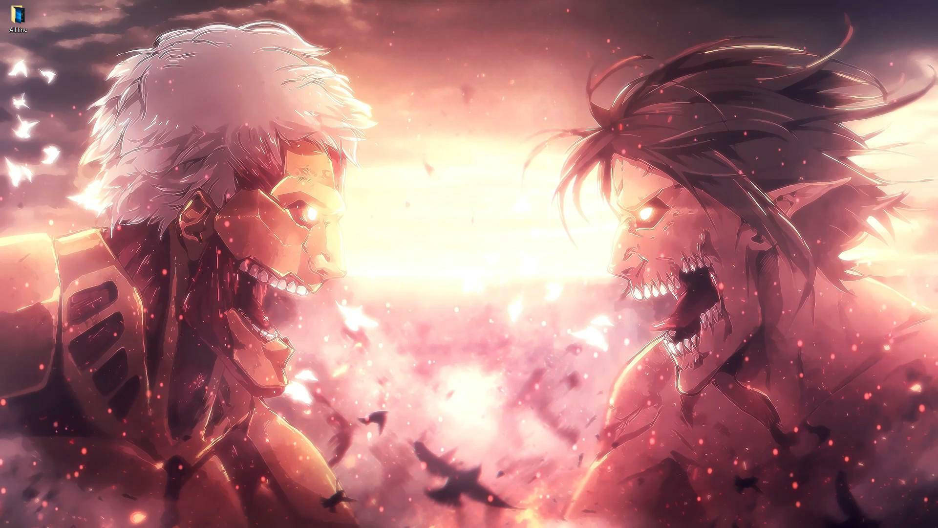 Anime Canlı Titan Çatışması duvar kağıdı — Anime manzara GIF Duvar Kağıdı