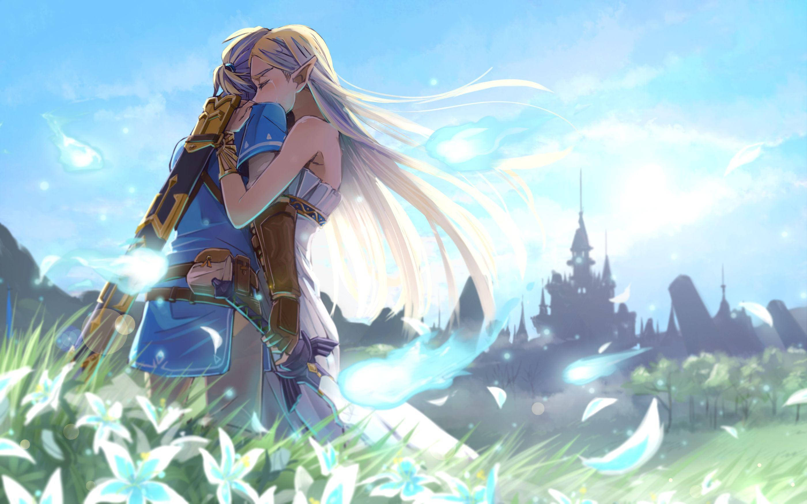 Anime Çift Kucaklaşması Zelda Duvar Kağıdı