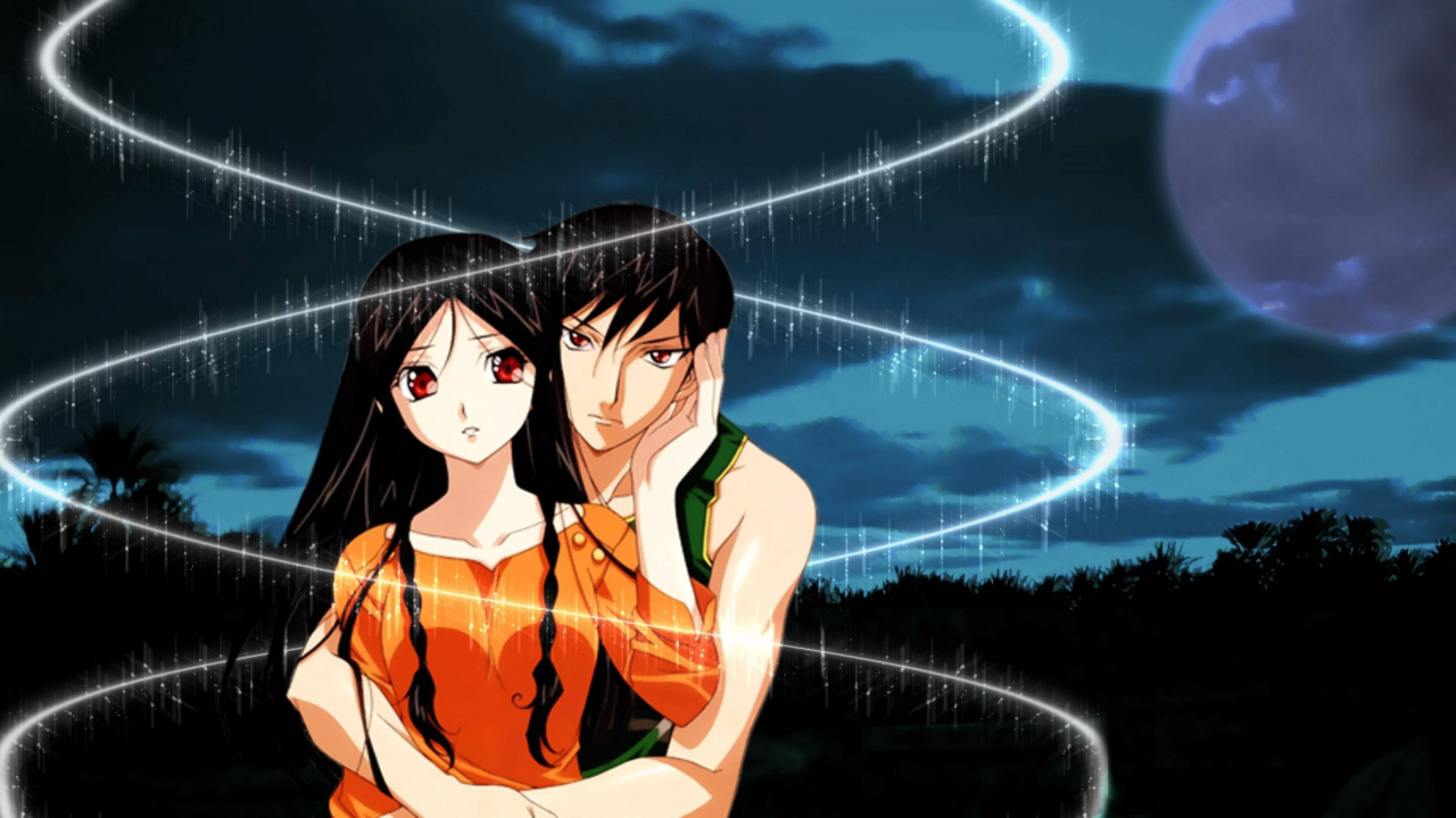 Anime Çift Sarılma Büyüsü Duvar Kağıdı