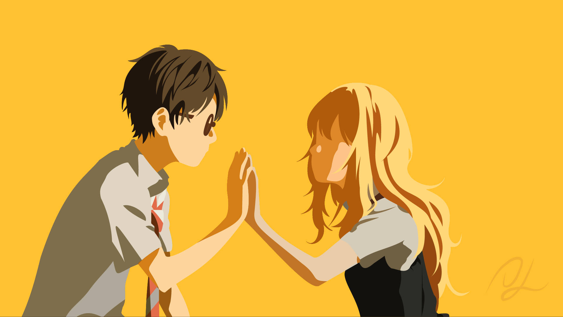Anime Çifti Your Lie In April Duvar Kağıdı