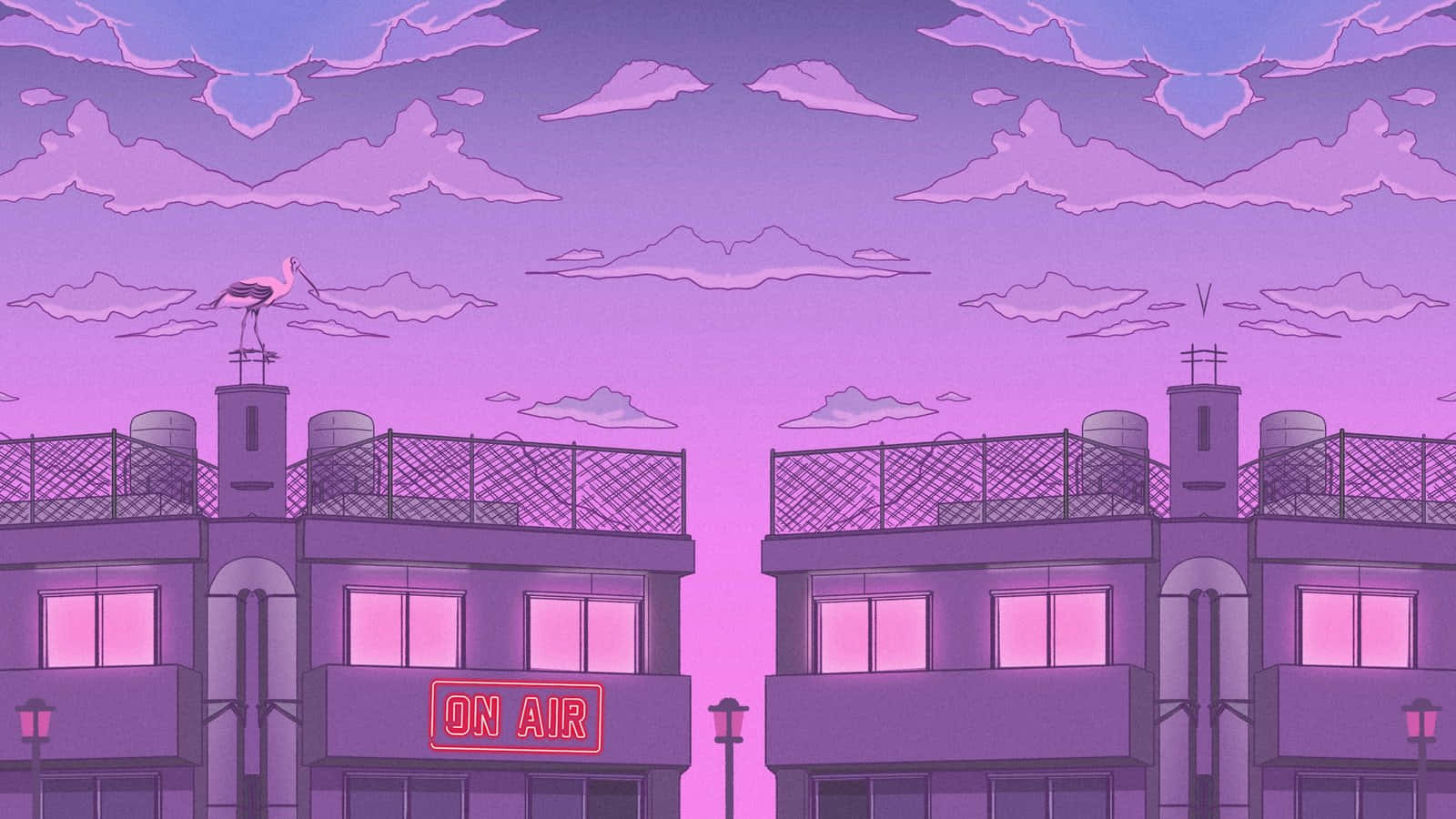 Anime City'nin canlı, hareketli metropolü. Duvar Kağıdı