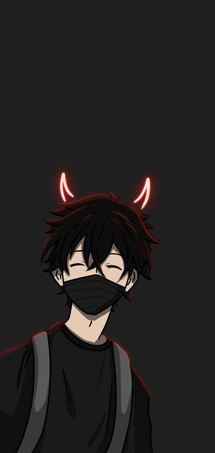 Anime Çocuk Karanlık Şeytan Boynuzları Duvar Kağıdı
