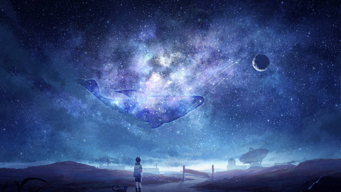 Anime Çocuk ve Galaksi Ayı Duvar Kağıdı