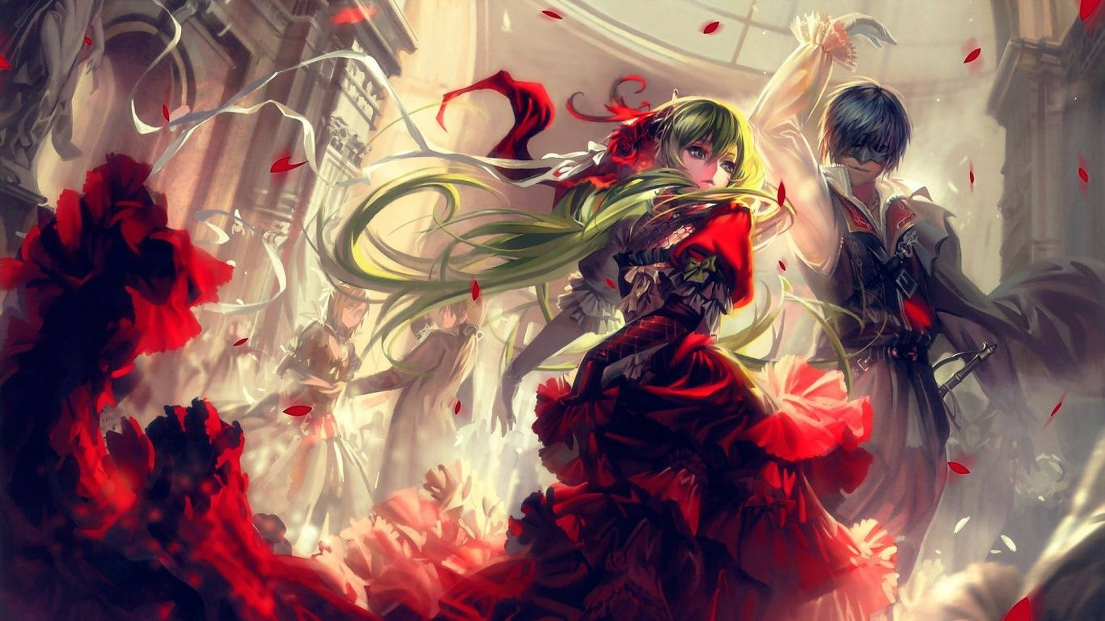 Anime Dans Maskeli Balo Duvar Kağıdı