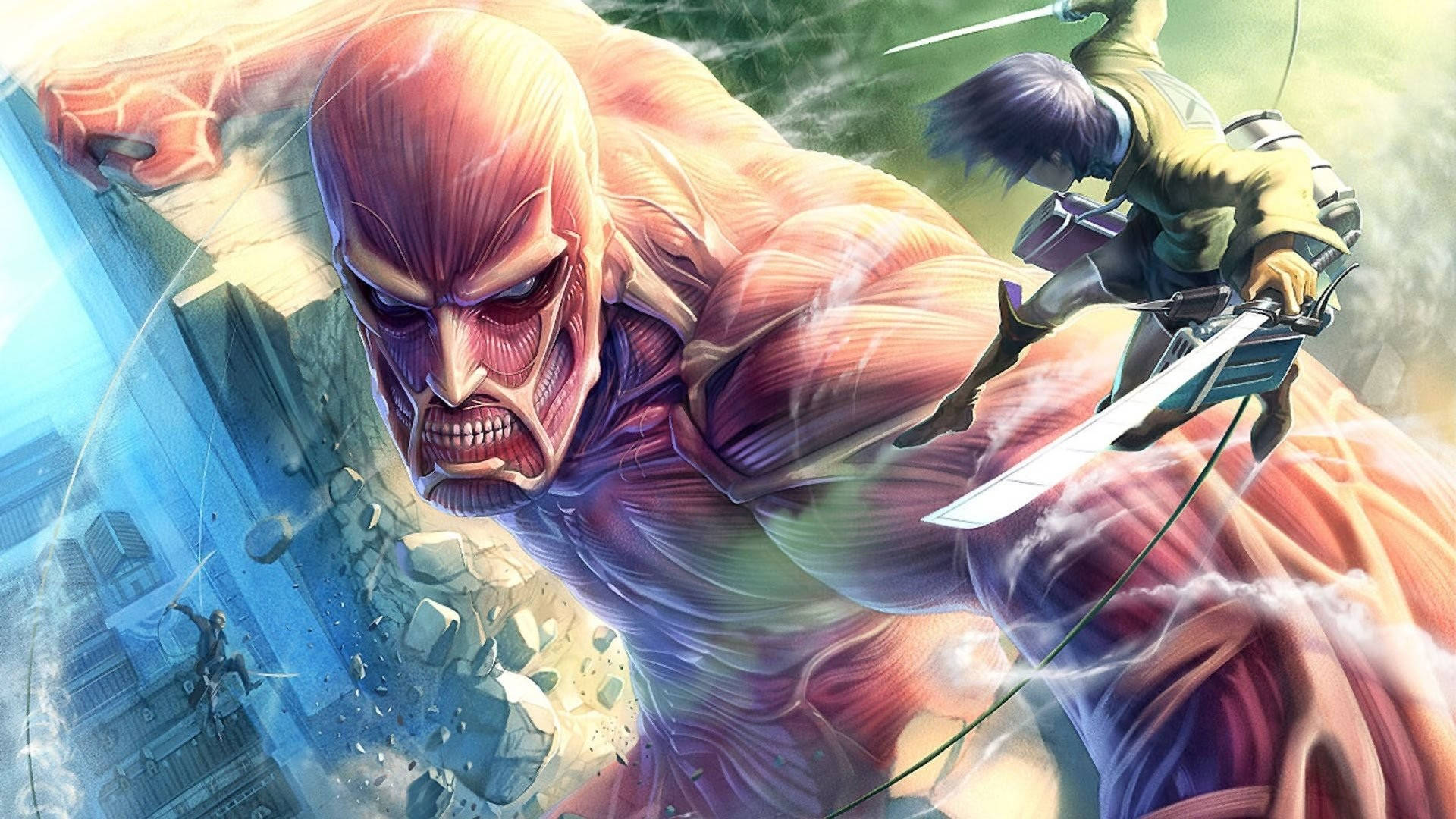 Anime Dövüşü Eren ve Titan Duvar Kağıdı