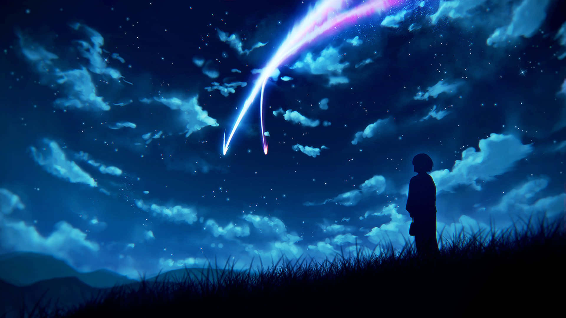 Anime Gökyüzü — Anime manzara GIF Duvar Kağıdı