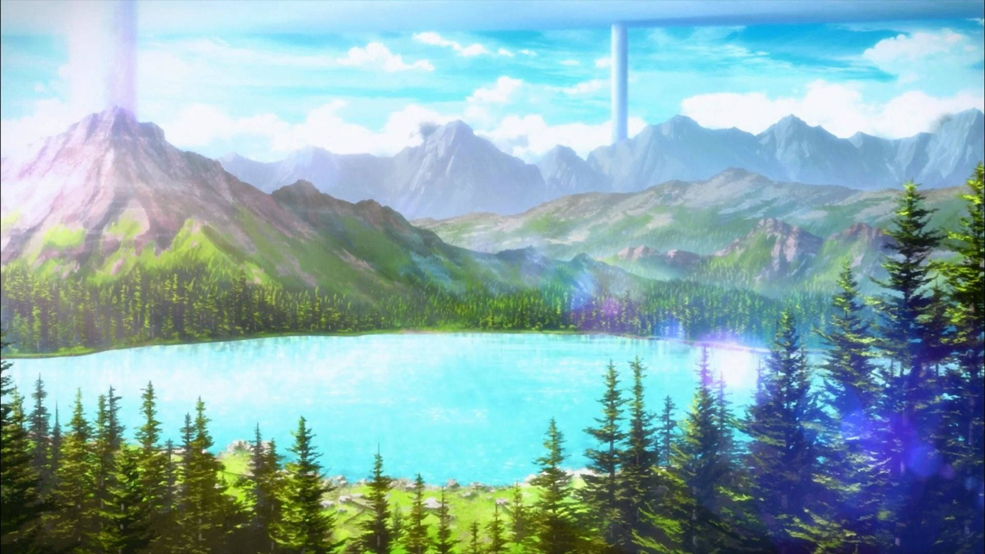 Anime Göl Manzarası Duvar Kağıdı