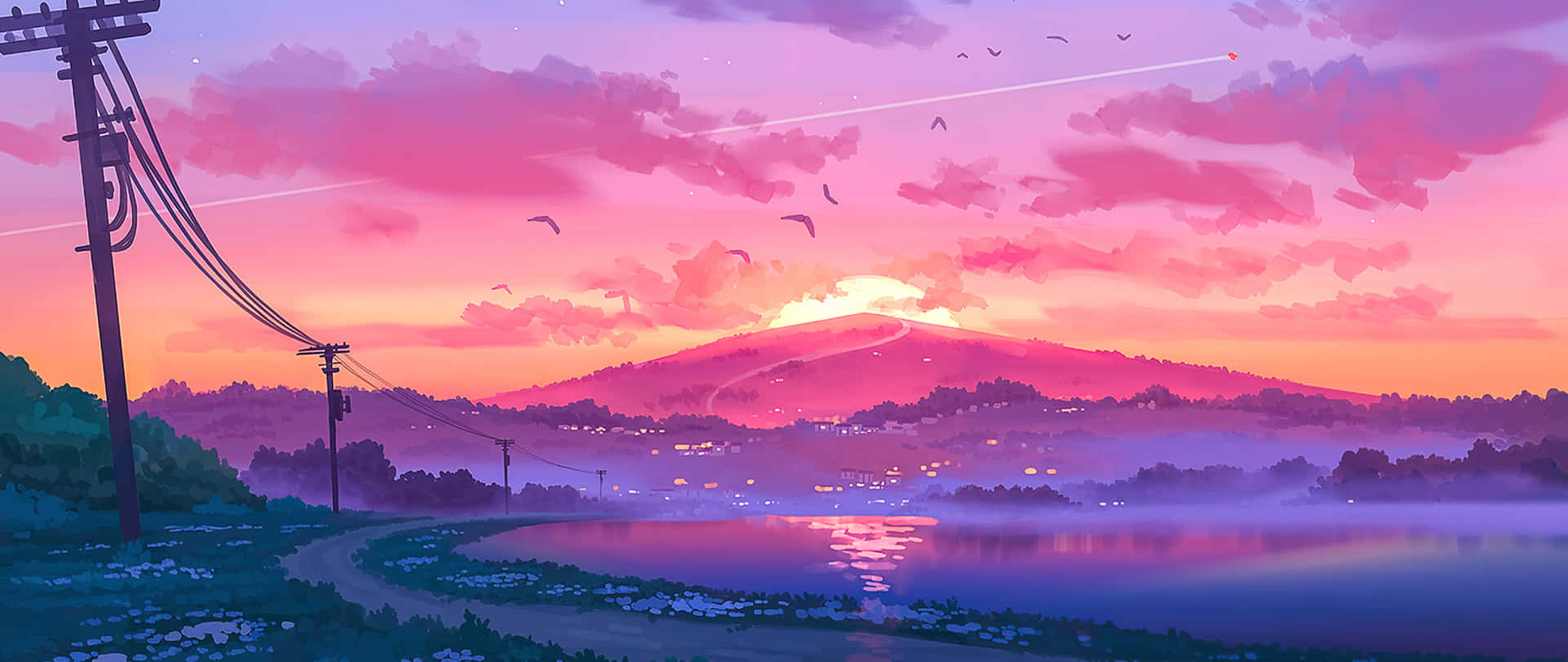 Sanat 2560x1080 — Anime manzara GIF Duvar Kağıdı