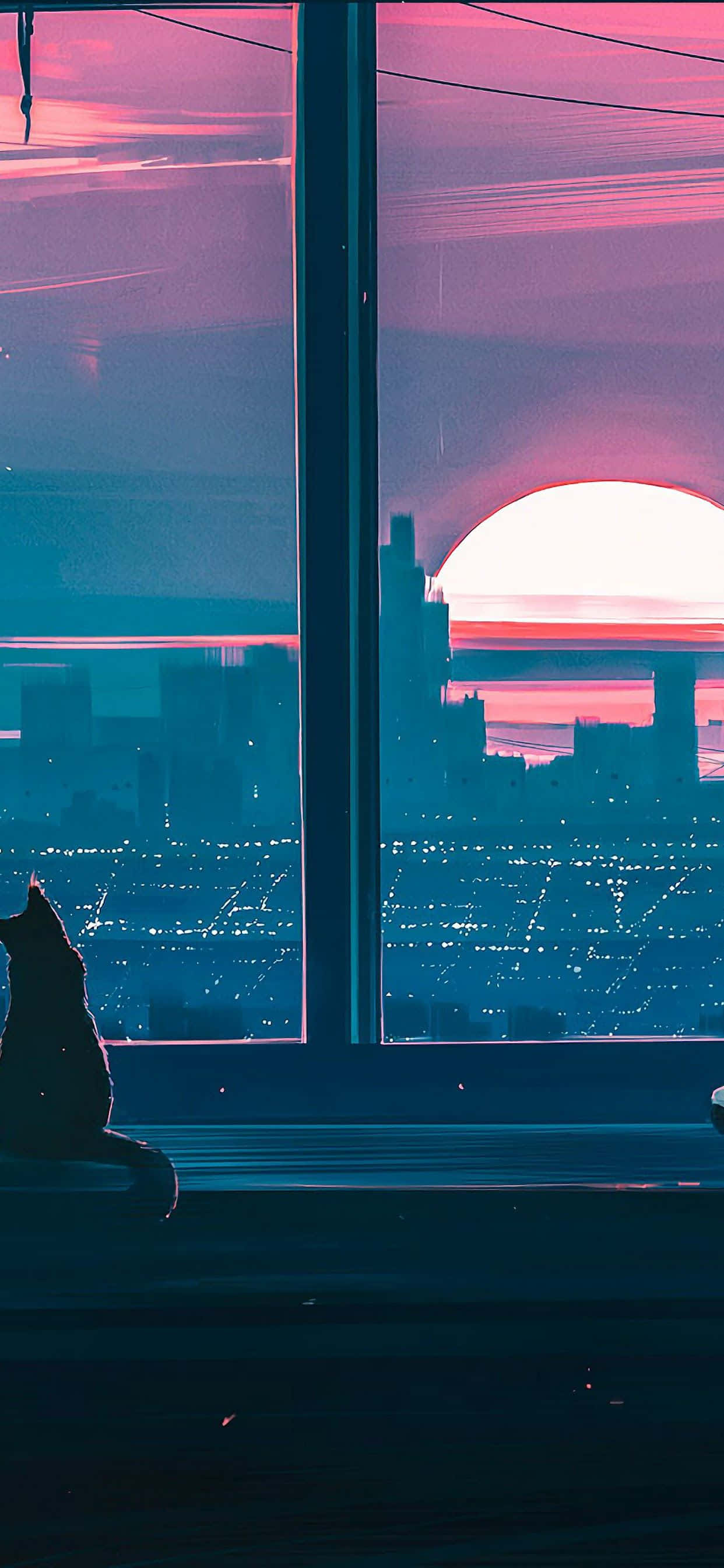 Anime Gün Batımının Sıcaklığını Kucaklayın Duvar Kağıdı
