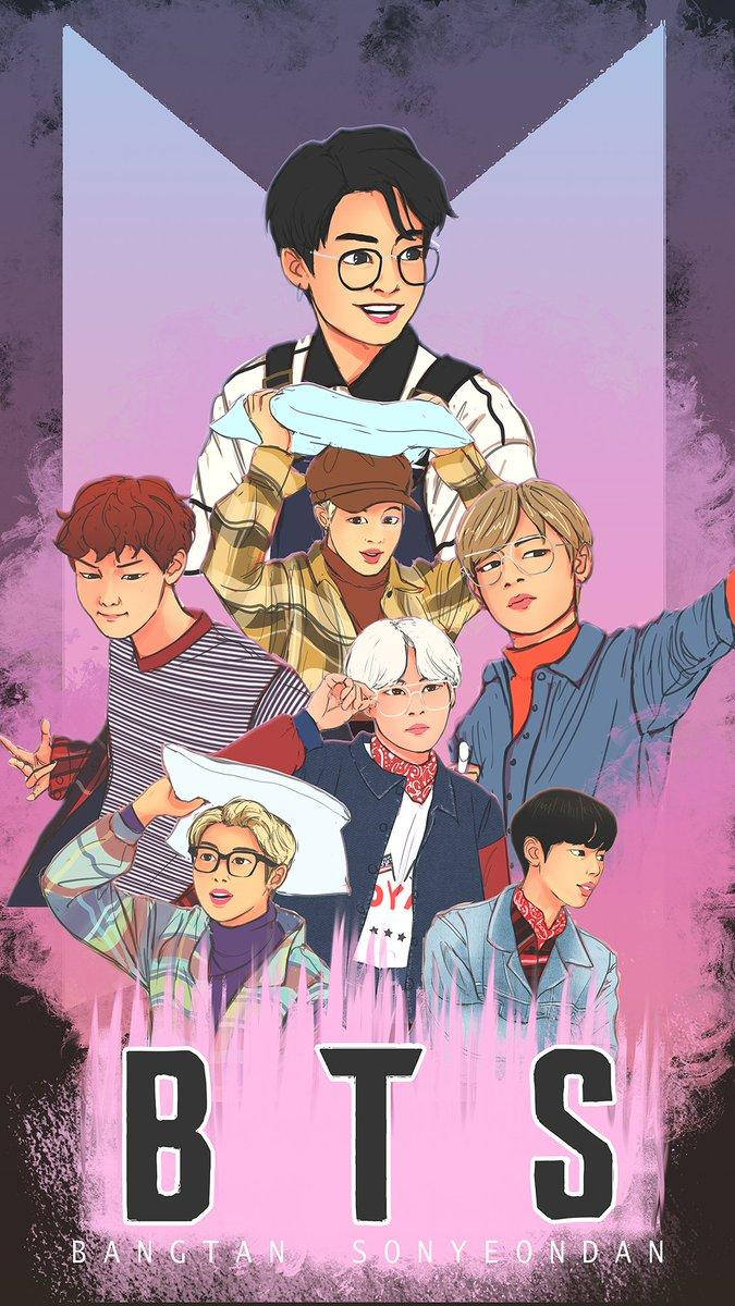 Anime Jungkook ve Bangtan Boys Duvar Kağıdı