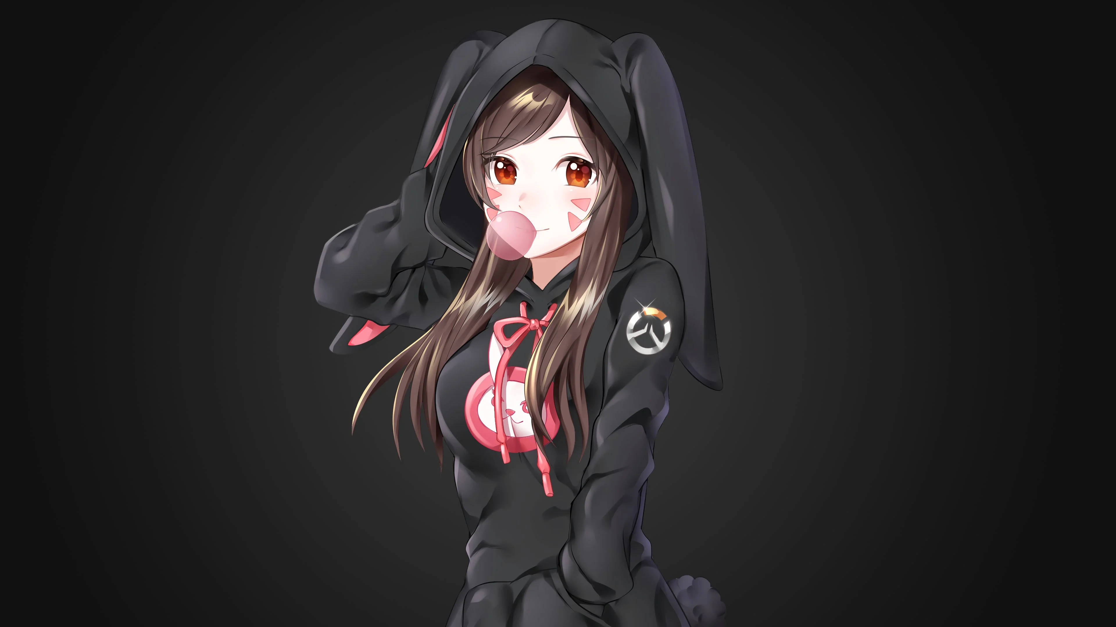 Anime Kızı Hoodie D.Va Duvar Kağıdı