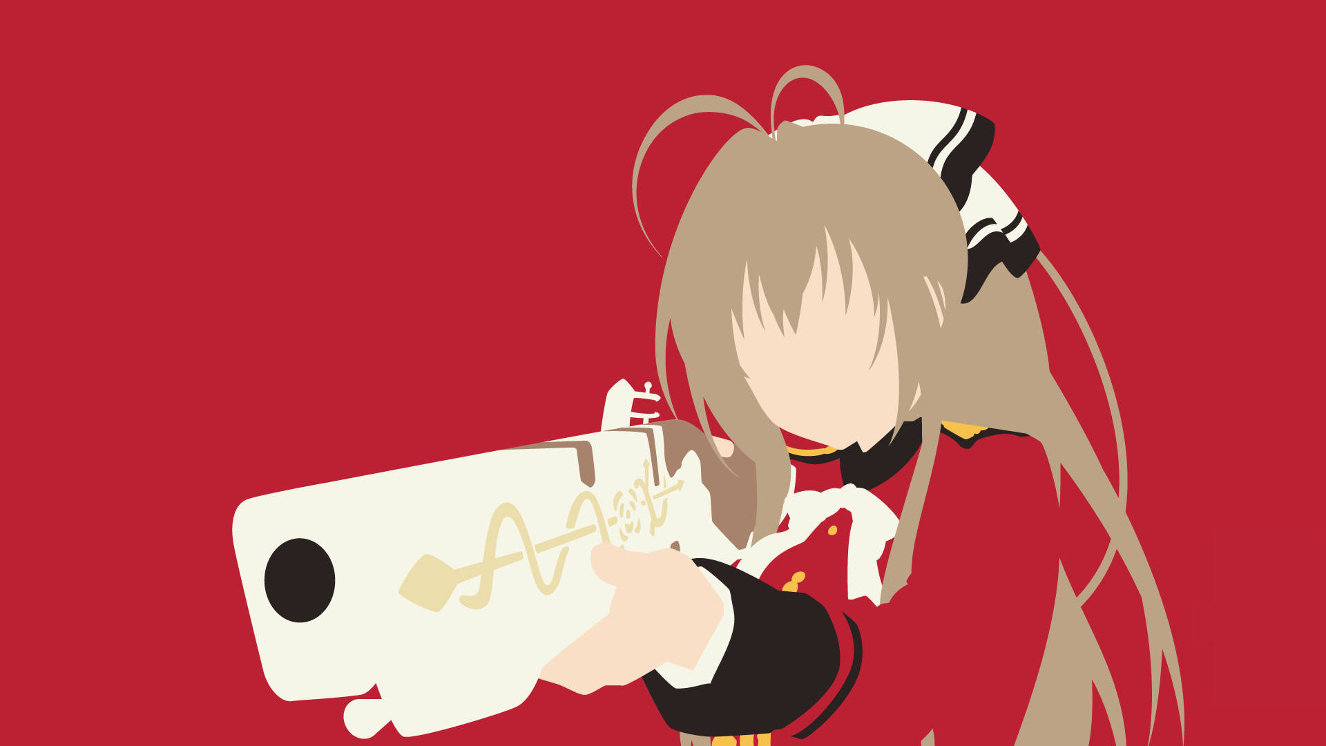 Anime Kızı Silah Minimalist Anime Duvar Kağıdı