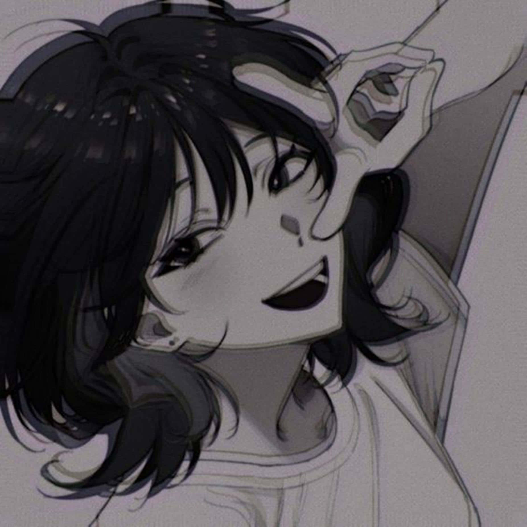 Anime Kızı Barış İşareti Profil Fotoğrafı Duvar Kağıdı