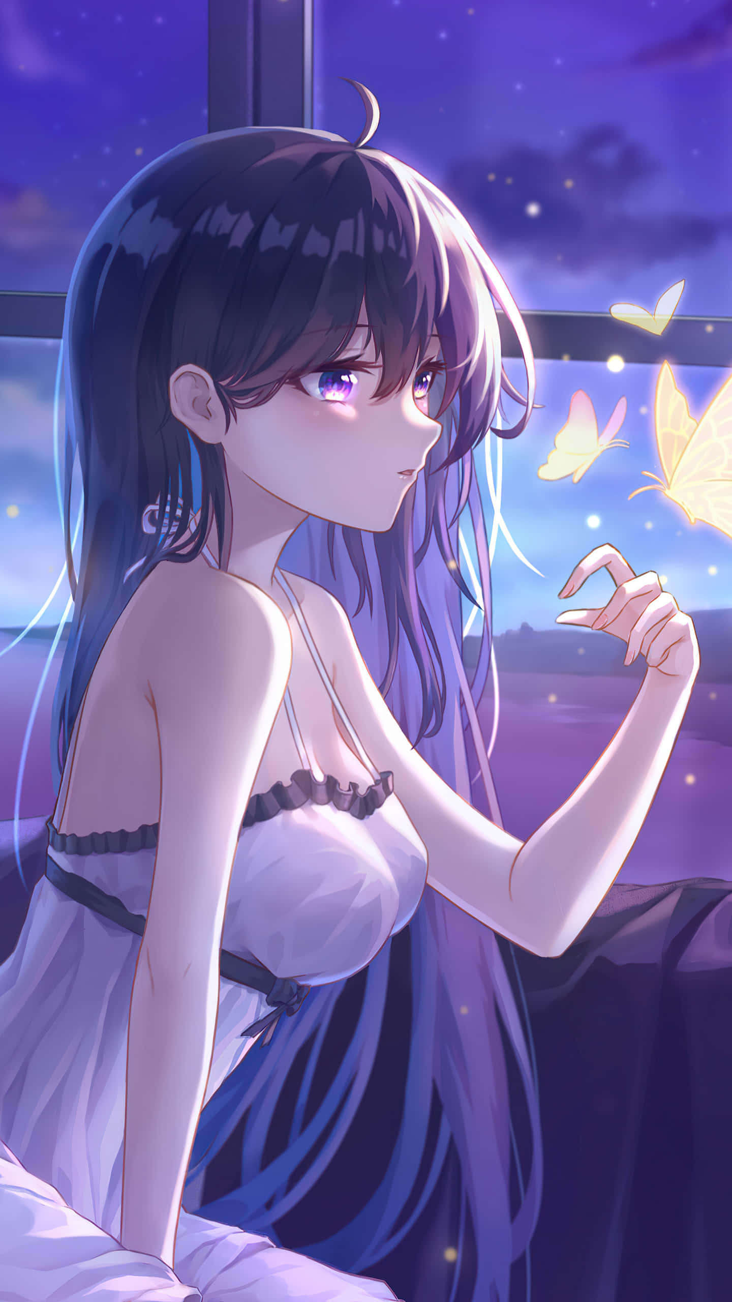 Anime Kızı Gecelik Profil Fotoğrafı Duvar Kağıdı