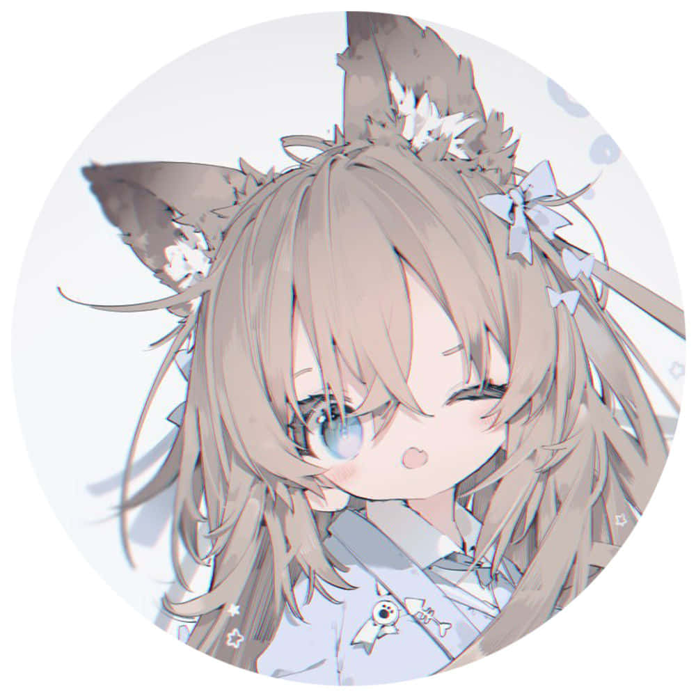 Anime Kızı Profil Fotoğrafı Tüylü Kulaklar Duvar Kağıdı
